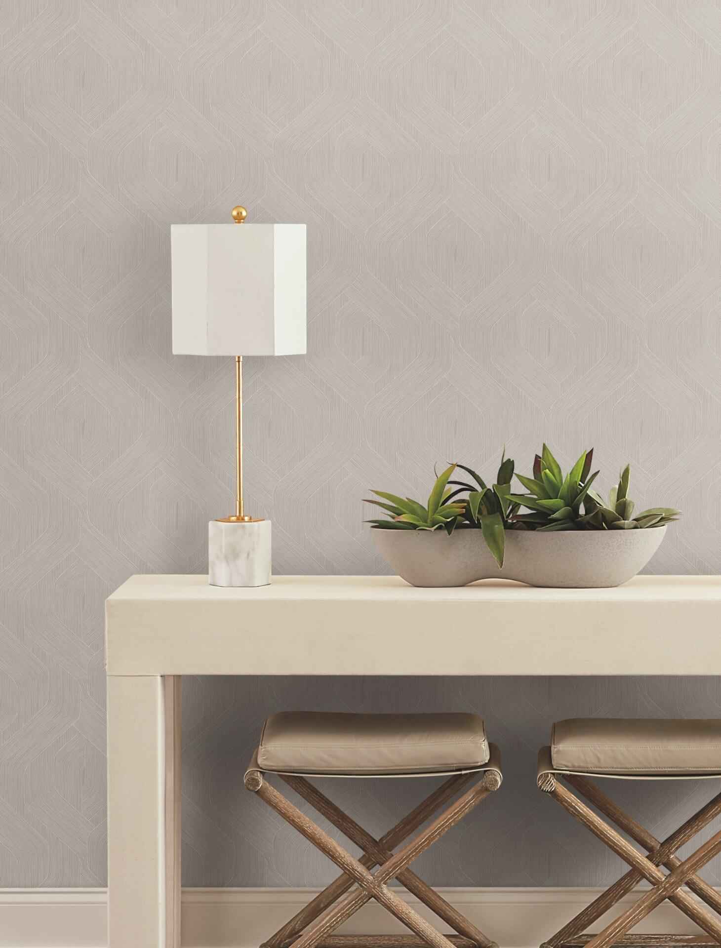 Fine Line Taupe Geometric Wallpaper - York Wallcoverings - NT6195 - York Wallcoverings Wallpaper