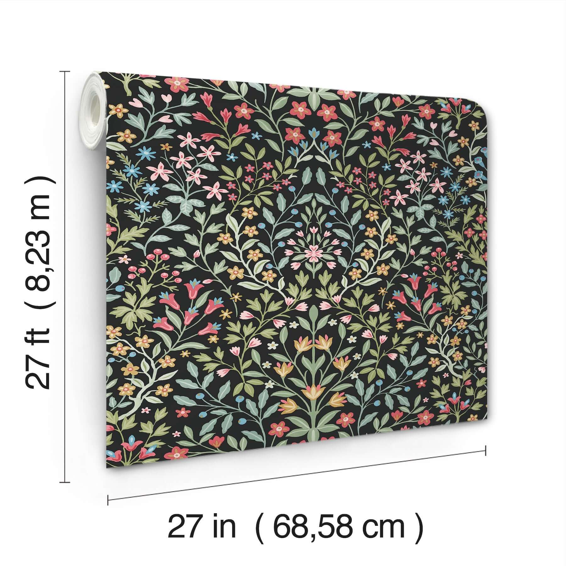 garden-black-multicolor-terrace-wallpaper-york-wallcoverings-mf4721 - York Wallcoverings Wallpaper