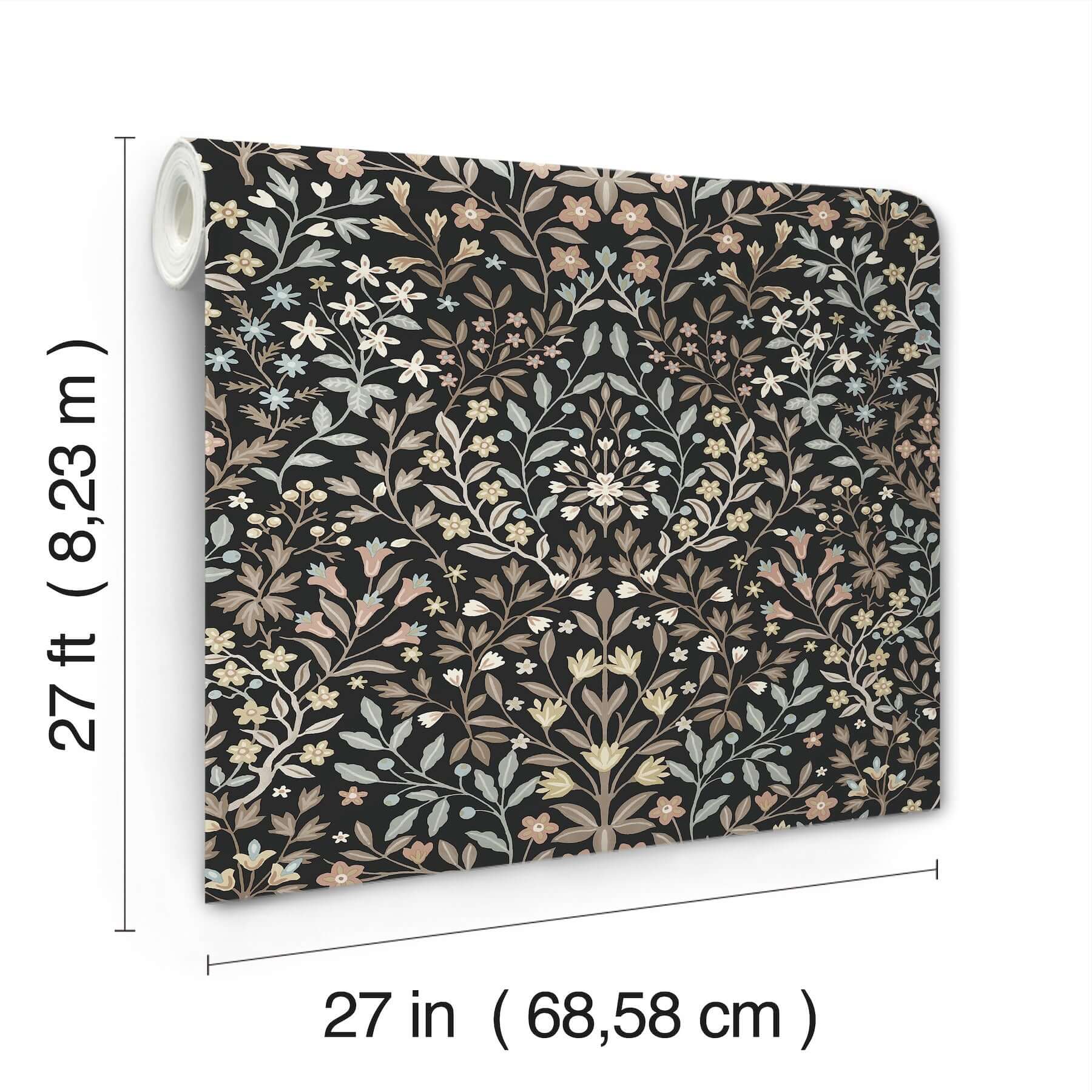 garden-black-neutral-terrace-wallpaper-york-wallcoverings-mf4725 - York Wallcoverings Wallpaper
