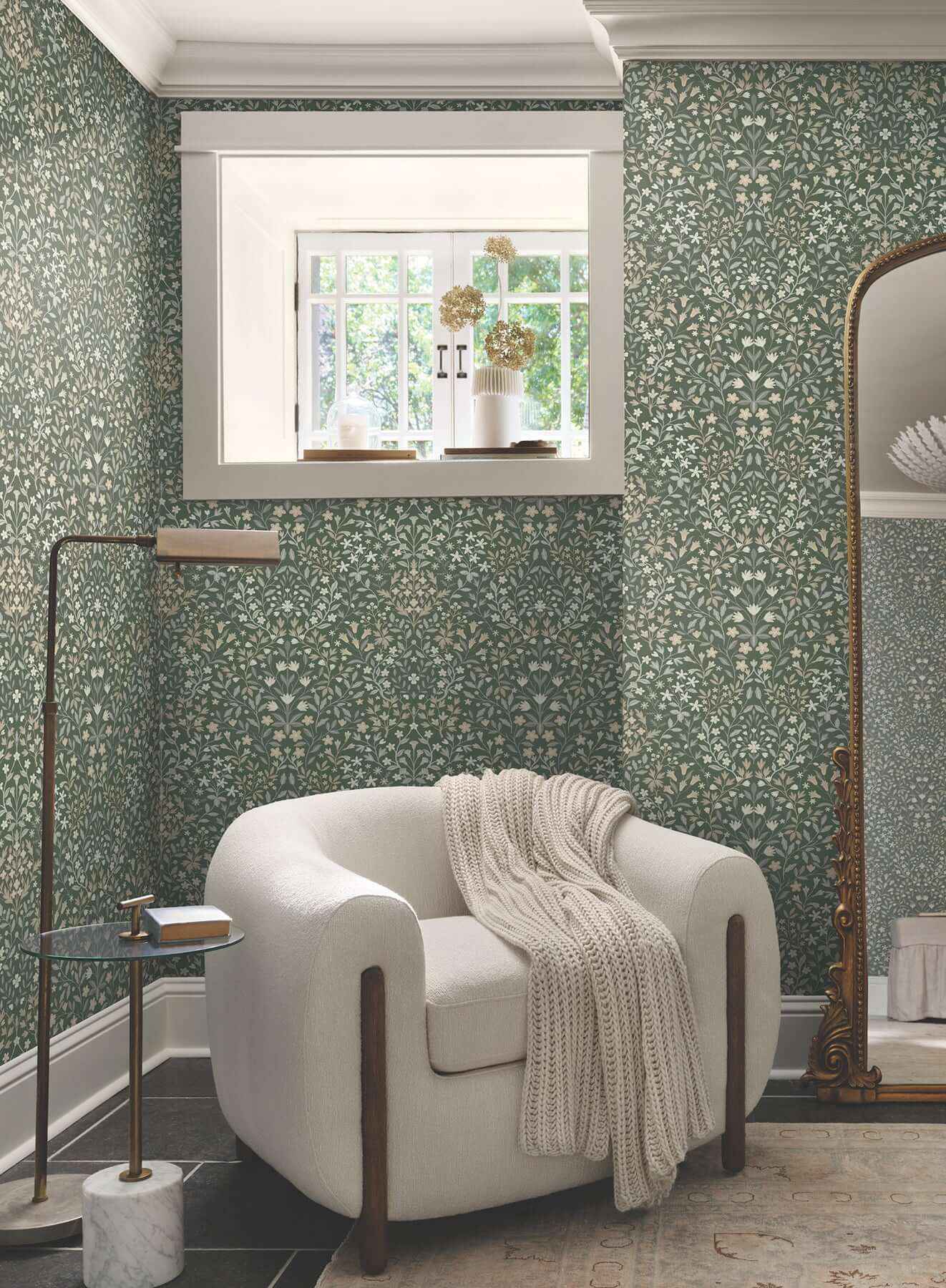 Garden Terrace Olive Wallpaper - York Wallcoverings - MF4722 - York Wallcoverings Wallpaper