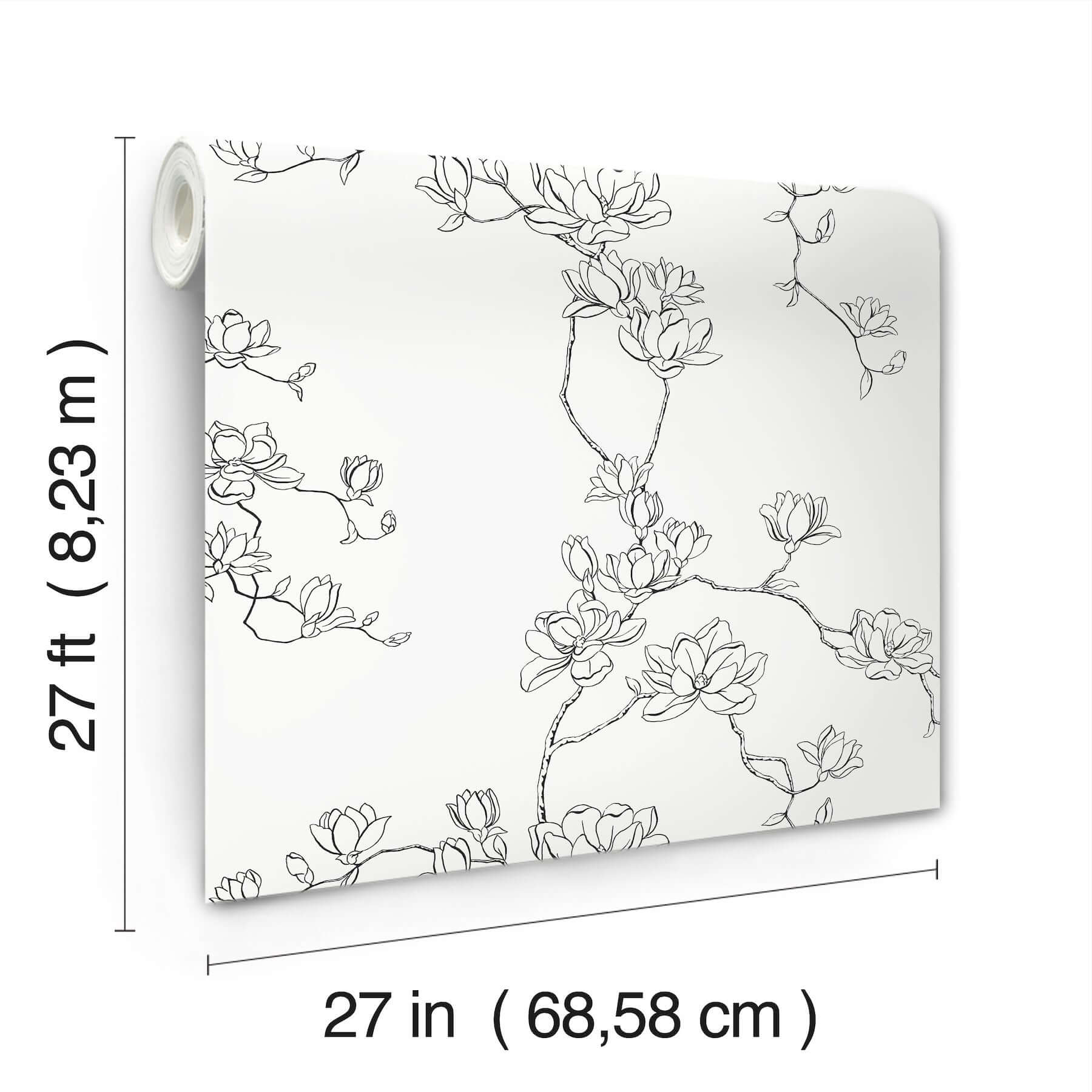 magnolia-black-branches-wallpaper-york-wallcoverings-mf4731 - York Wallcoverings Wallpaper