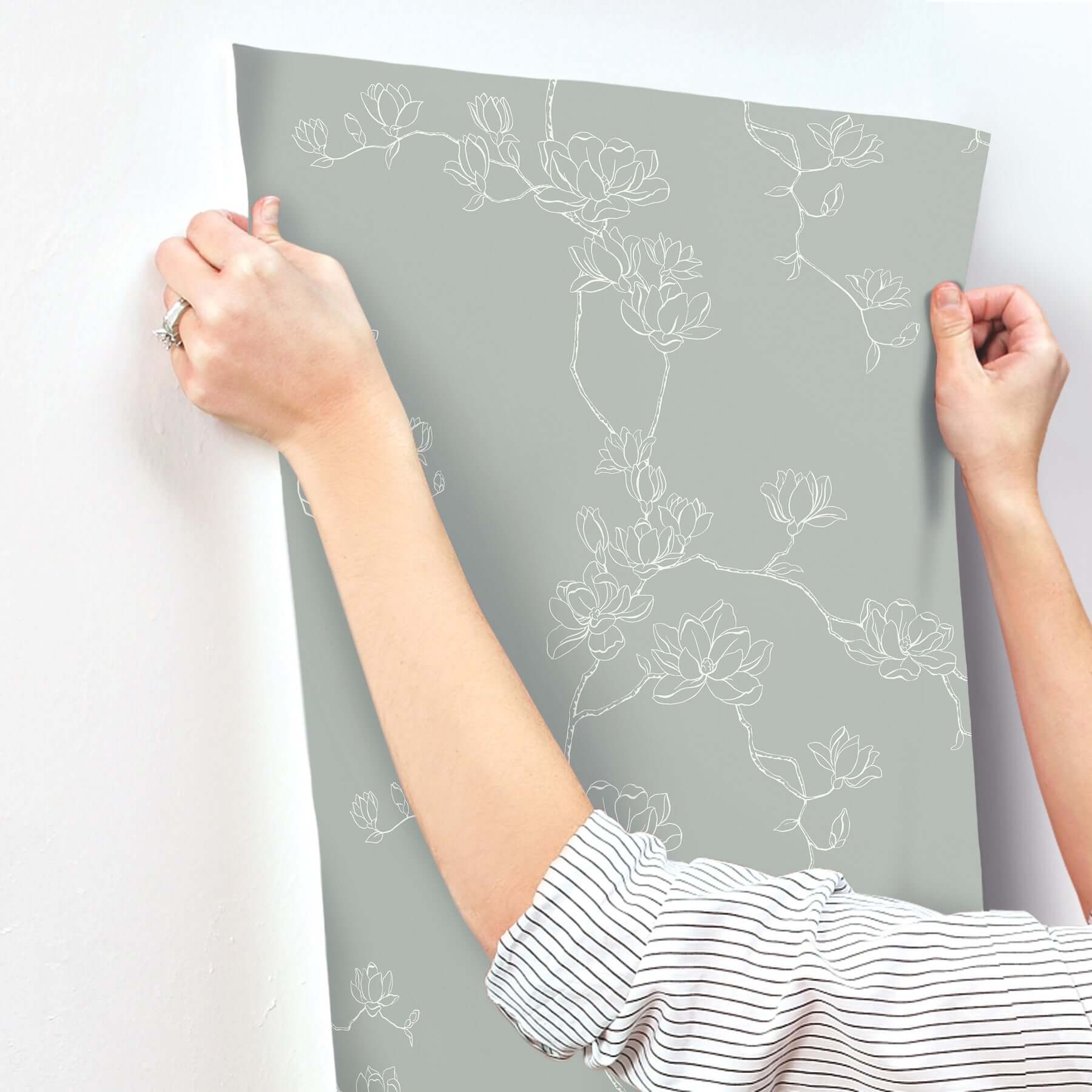 magnolia-eucalyptus-branches-wallpaper-york-wallcoverings-mf4734 - York Wallcoverings Wallpaper
