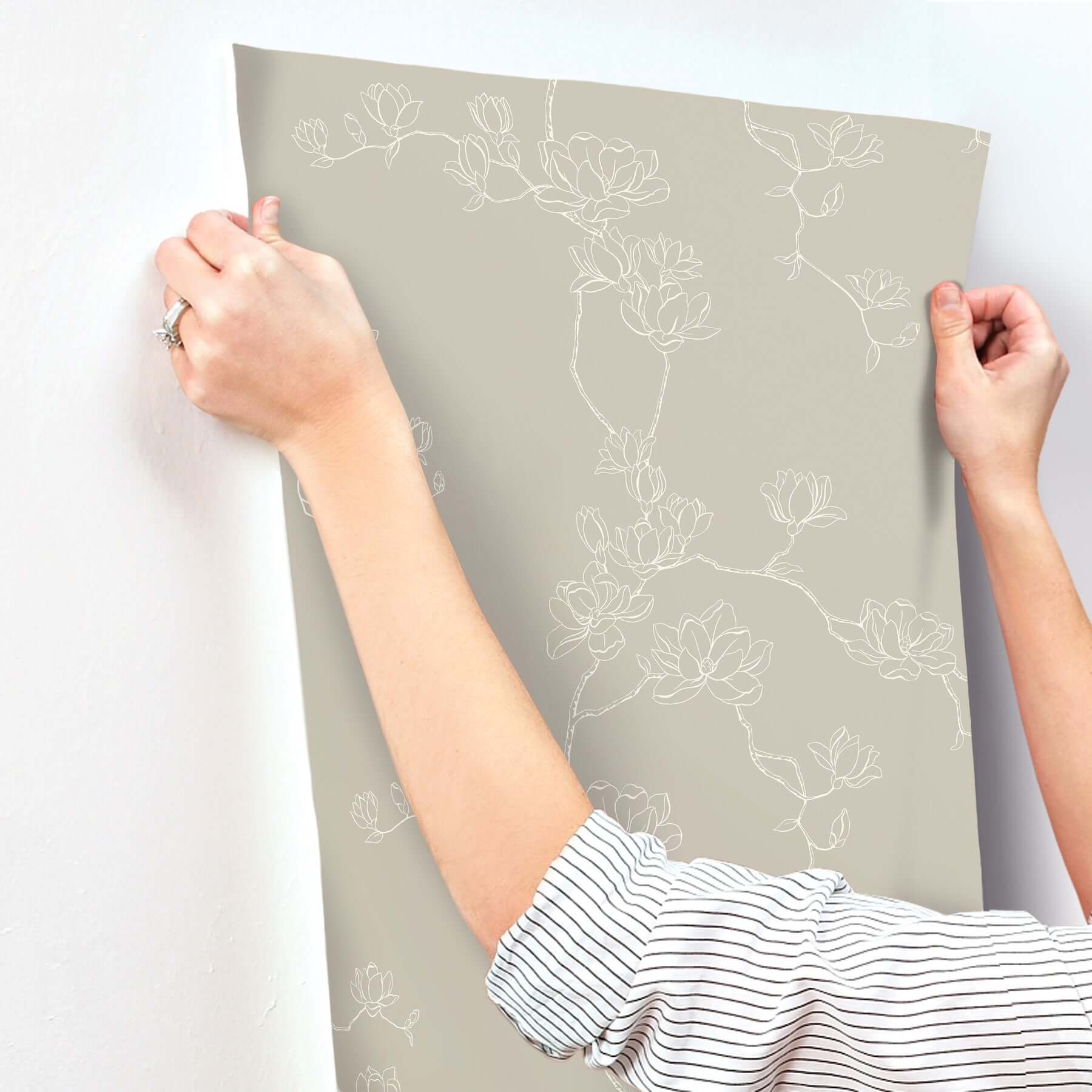 magnolia-taupe-branches-wallpaper-york-wallcoverings-mf4736 - York Wallcoverings Wallpaper