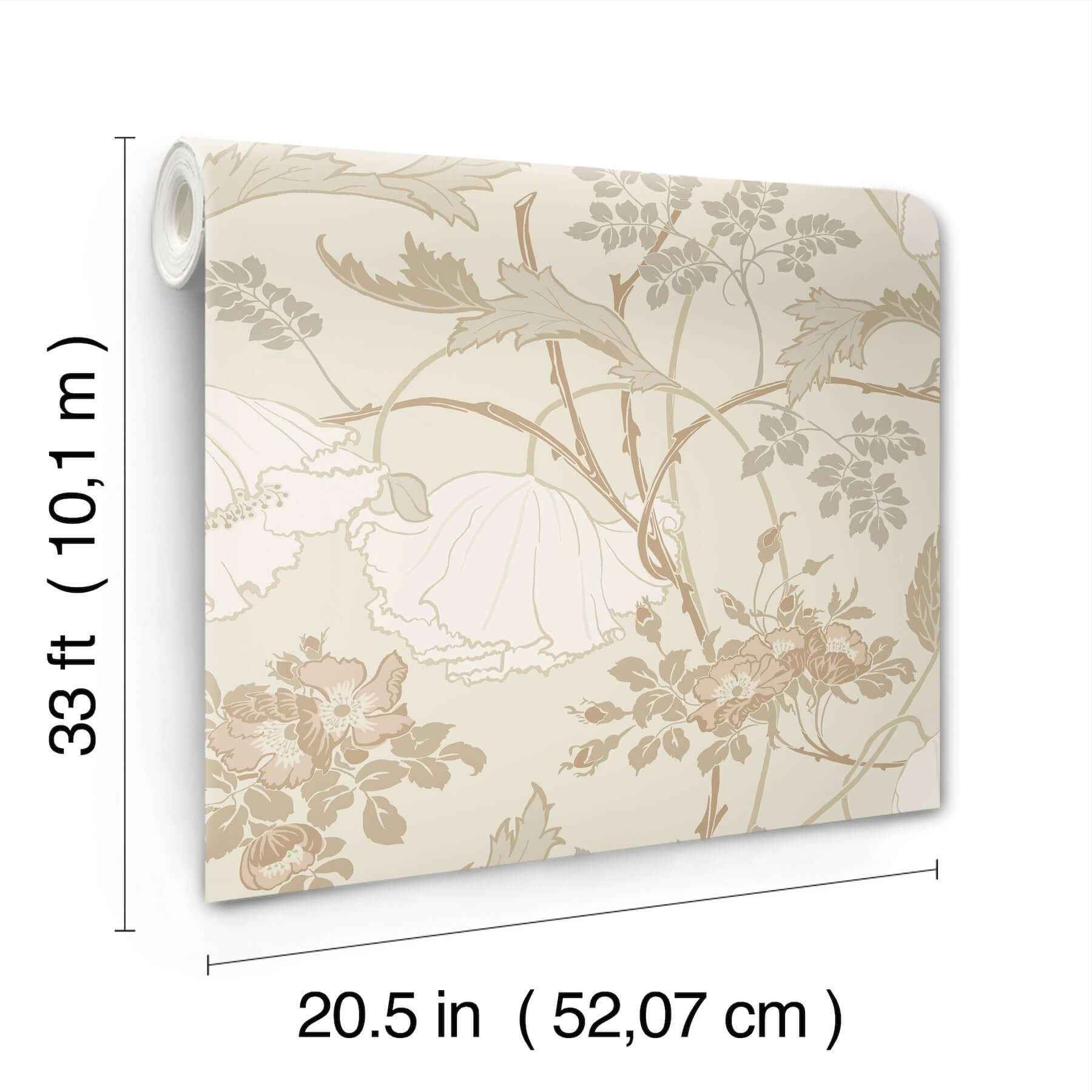 Gwendolyn Neutral & Coral Wallpaper - York Wallcoverings - MF4752 - York Wallcoverings Wallpaper