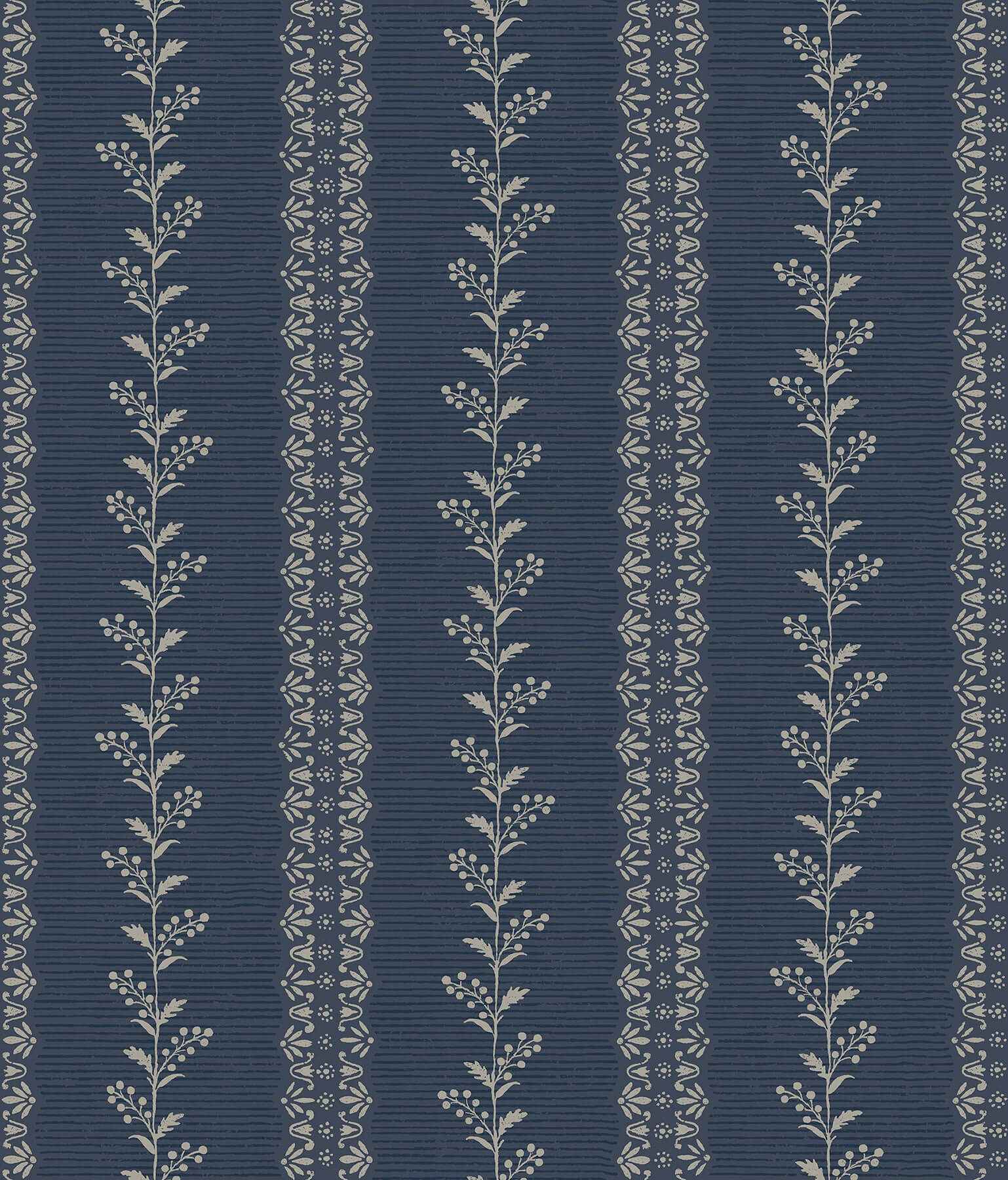Everleigh Navy Wallpaper - York Wallcoverings - MF4766