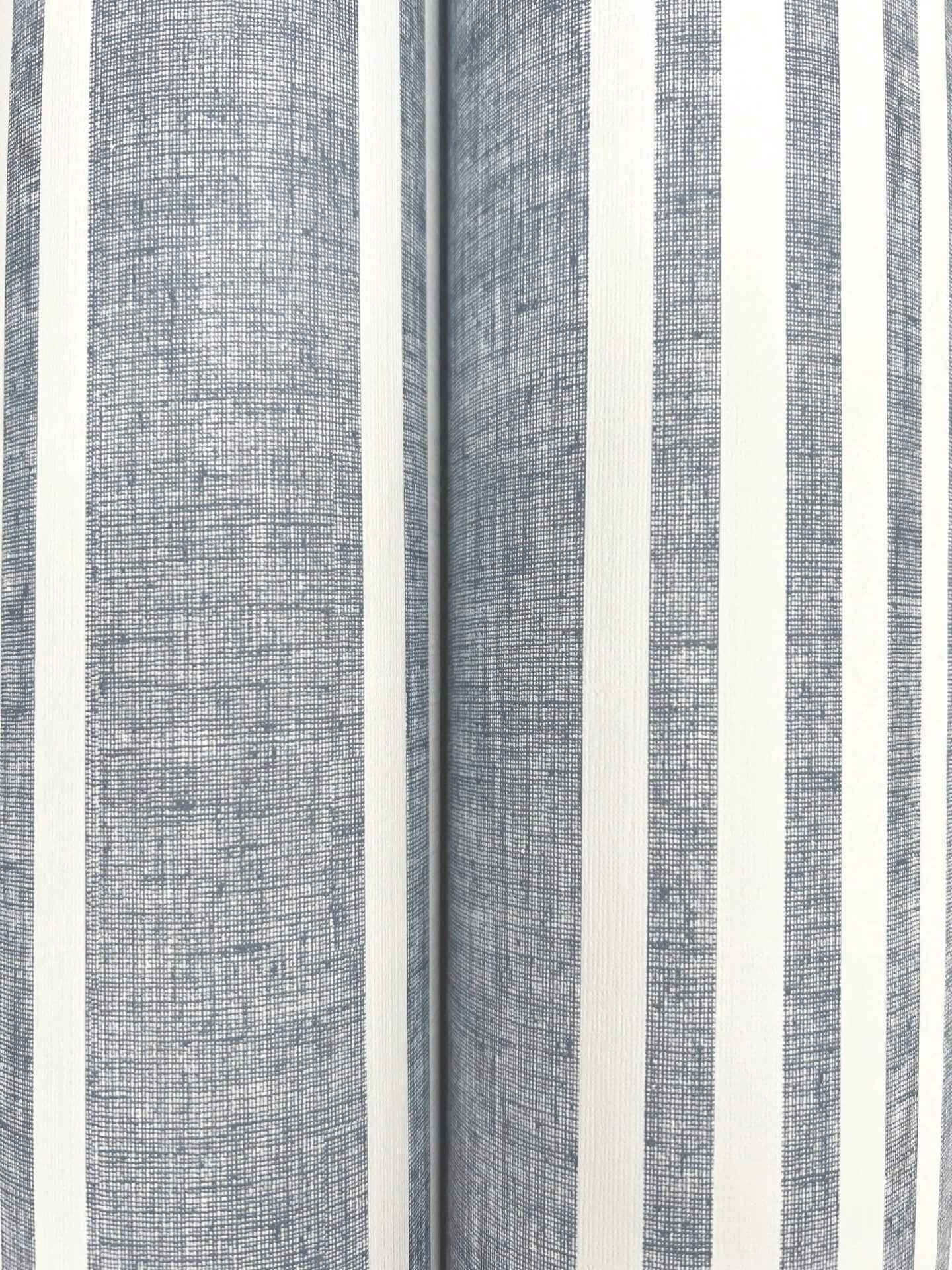 French Navy Linen Stripe Wallpaper - York Wallcoverings - MF4768 - York Wallcoverings Wallpaper