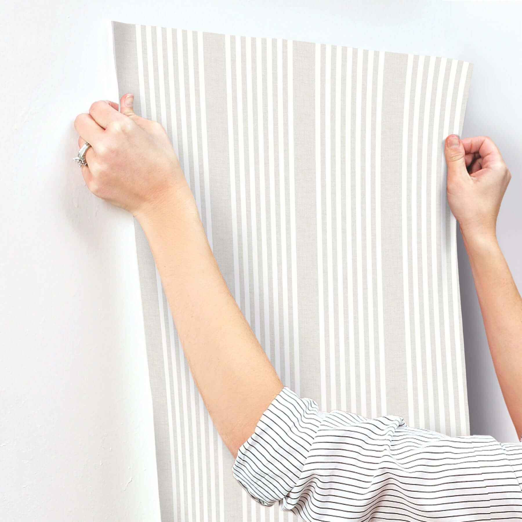 French Soft Linen Stripe Wallpaper - York Wallcoverings - SR1581MH - York Wallcoverings Wallpaper