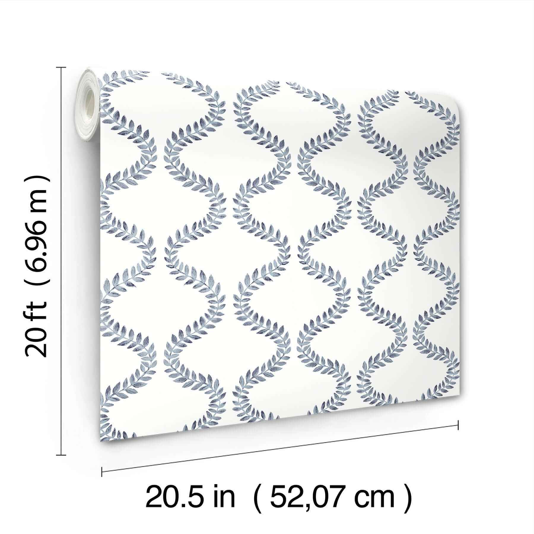 Florentine Blue Vine Trellis Peel & Stick Wallpaper - York Wallcoverings - PSW1573RL - York Wallcoverings Wallpaper
