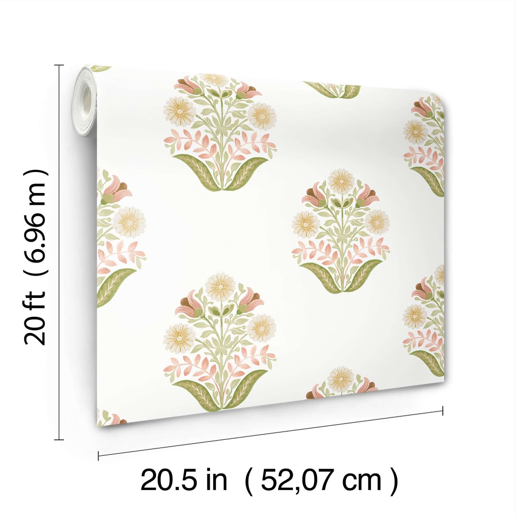 sophie-pink-floral-medallion-peel-stick-wallpaper-york-wallcoverings-psw1577rl - York Wallcoverings Wallpaper