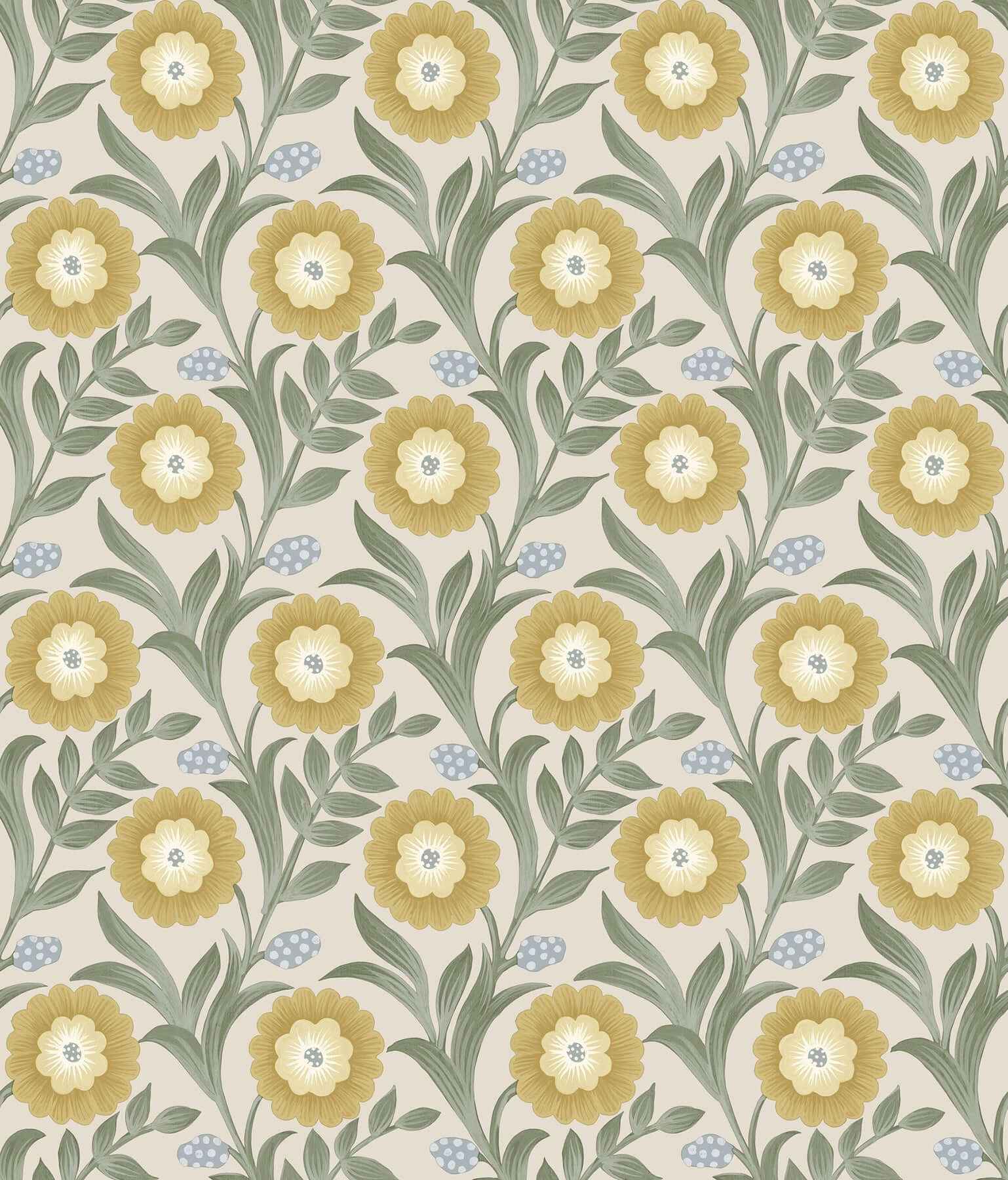 Lillian Sage Floral Vine Peel & Stick Wallpaper - York Wallcoverings - PSW1579RL - York Wallcoverings Wallpaper