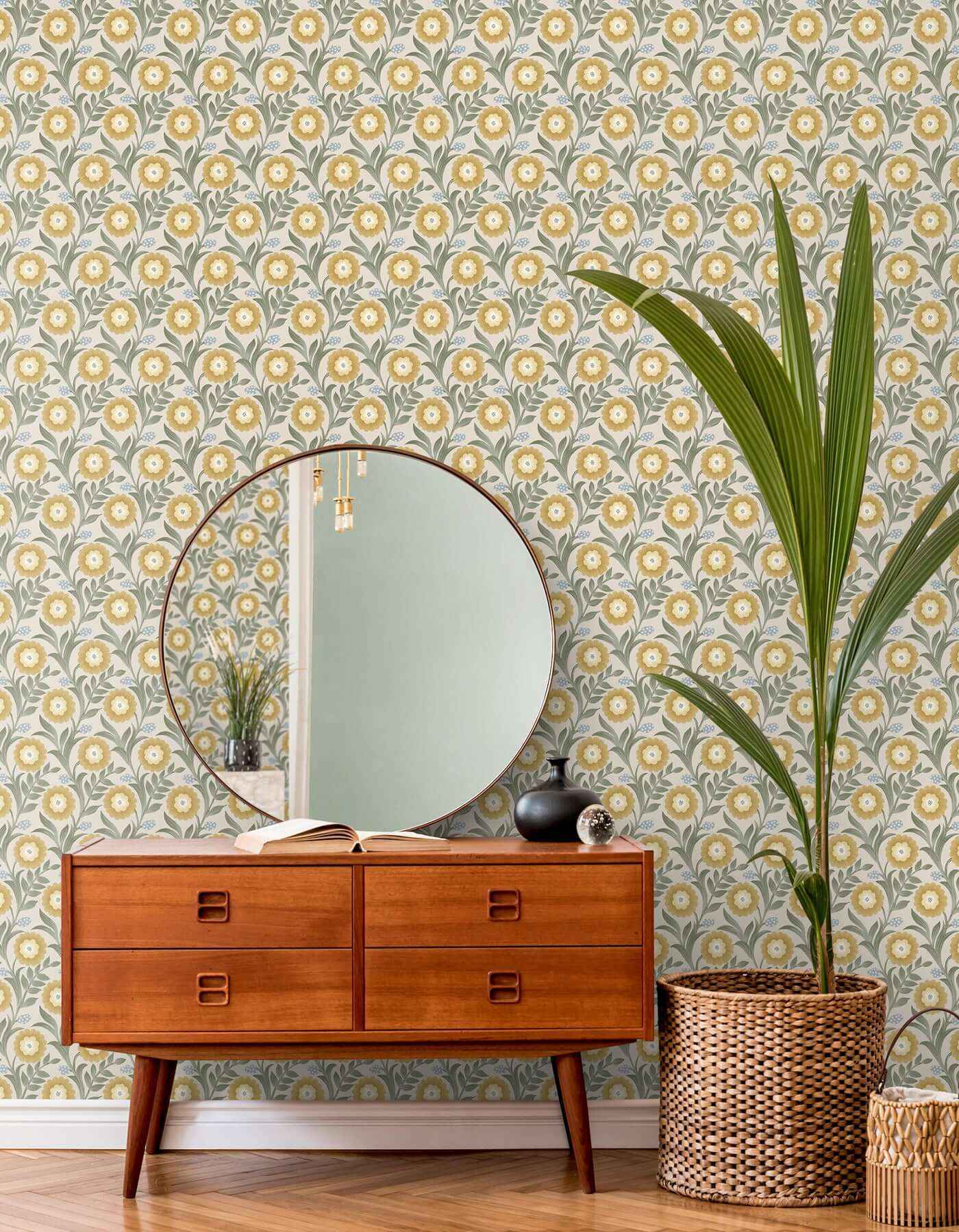 Lillian Sage Floral Vine Peel & Stick Wallpaper - York Wallcoverings - PSW1579RL - York Wallcoverings Wallpaper