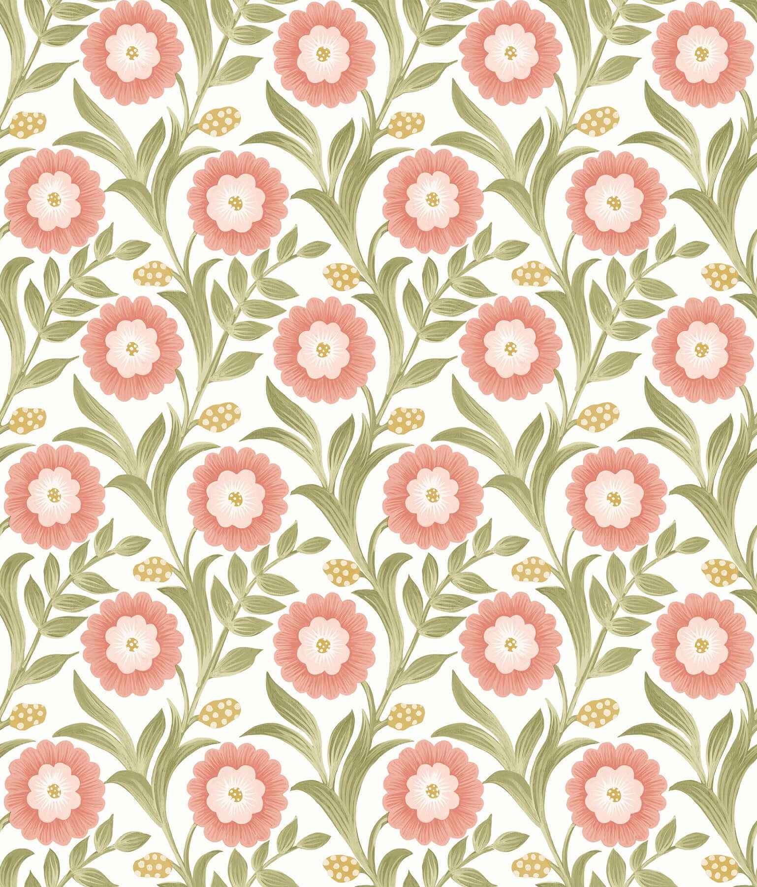 Lillian Pink Floral Vine Peel & Stick Wallpaper - York Wallcoverings - PSW1582RL