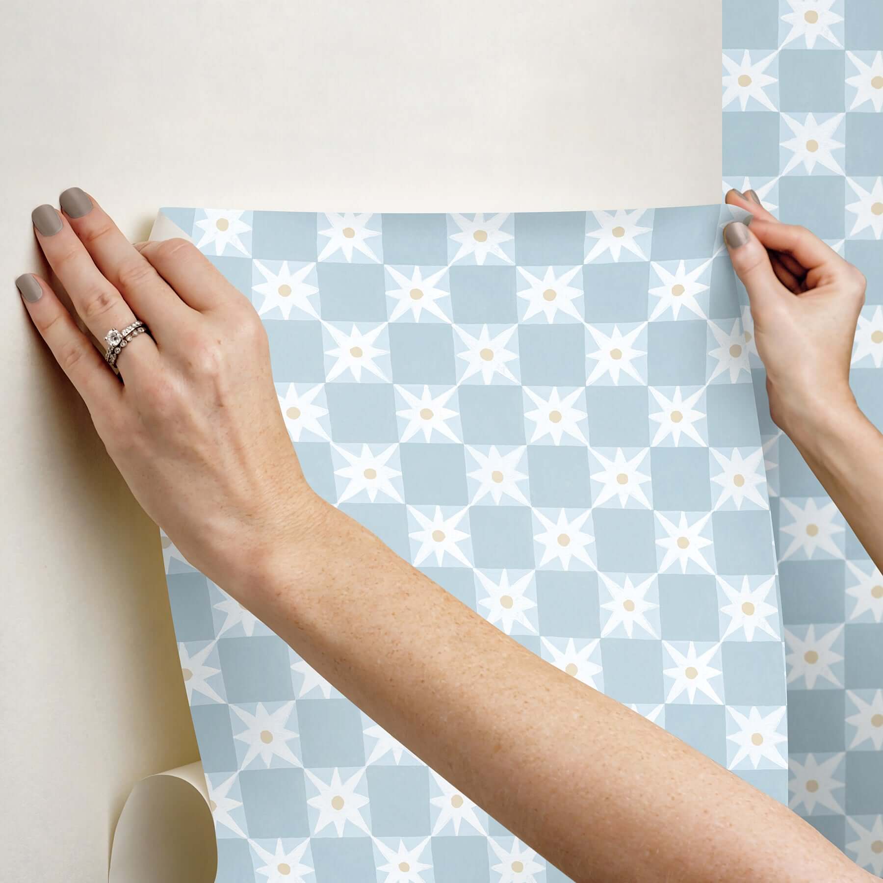 stardust-blue-checkerboard-peel-stick-wallpaper-york-wallcoverings-psw1588rl - York Wallcoverings Wallpaper