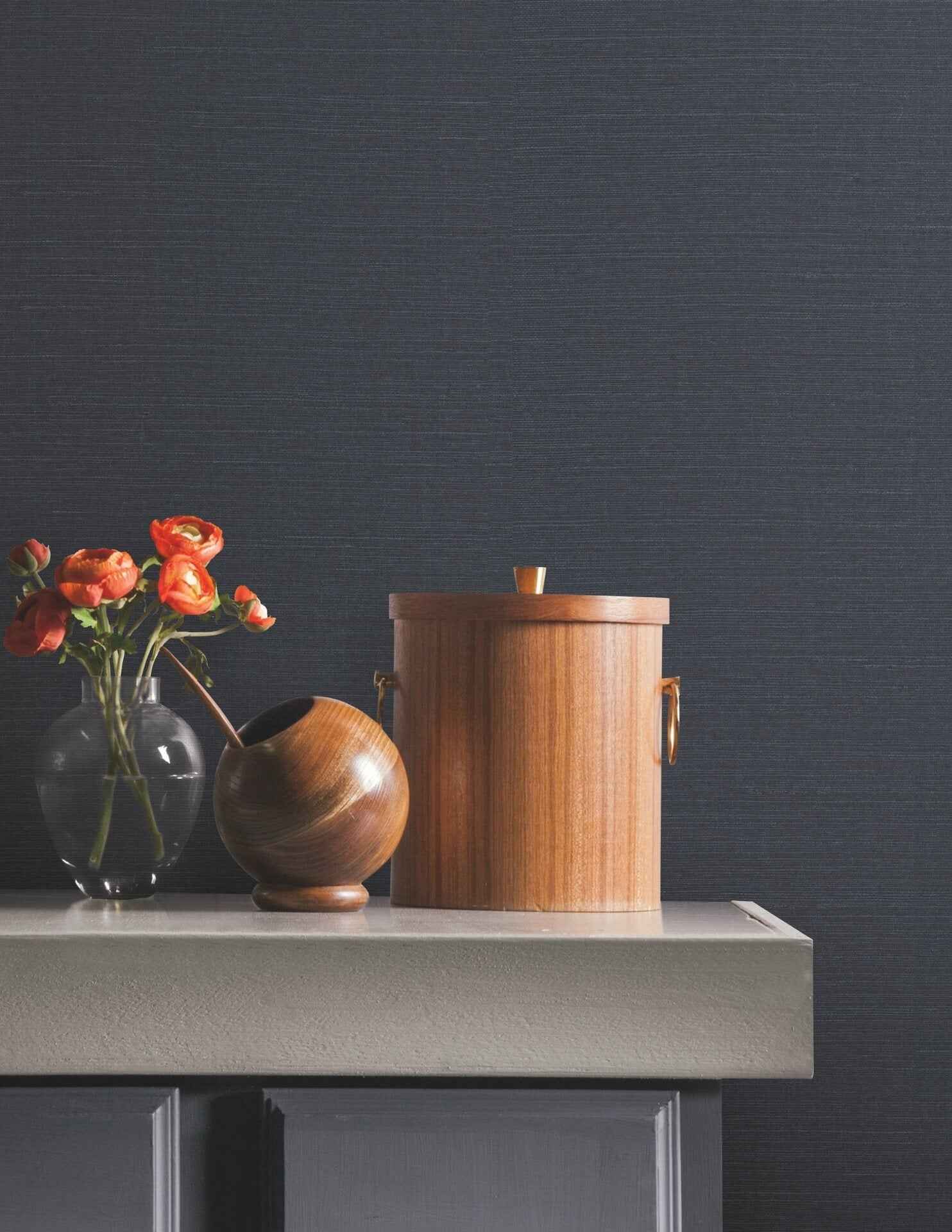 Natural Sisal Navy Peel & Stick Grasscloth Wallpaper - York Wallcoverings - PSW1592RL - York Wallcoverings Wallpaper