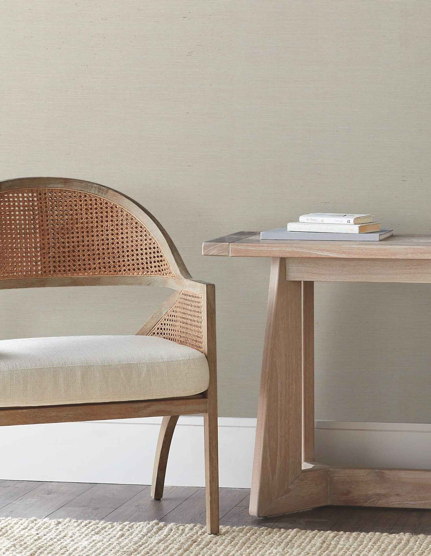 Natural Sisal White Peel & Stick Grasscloth Wallpaper - York Wallcoverings - PSW1595RL - York Wallcoverings Wallpaper