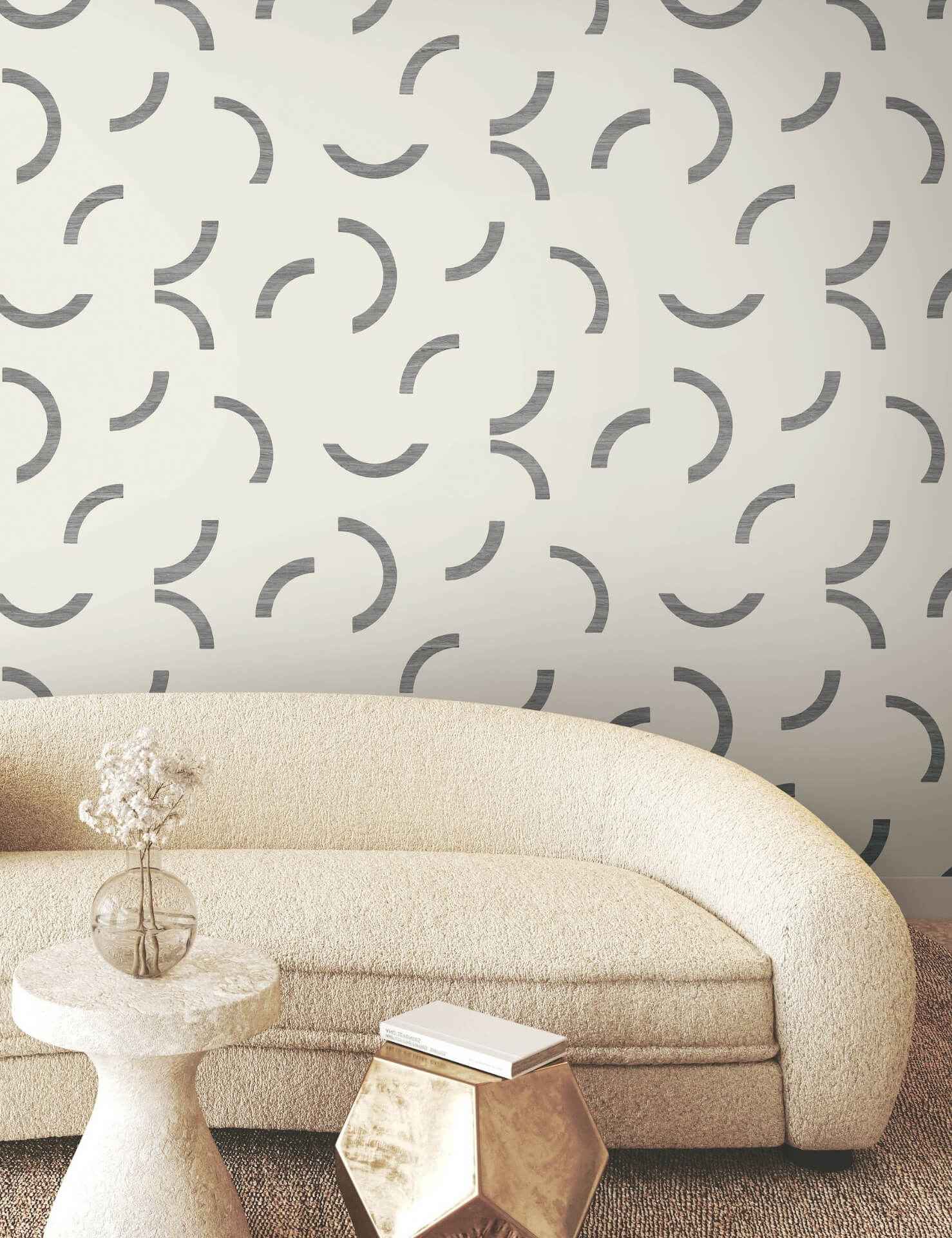 Lunula Black Wallpaper - York Wallcoverings - FM1022 - York Wallcoverings Wallpaper