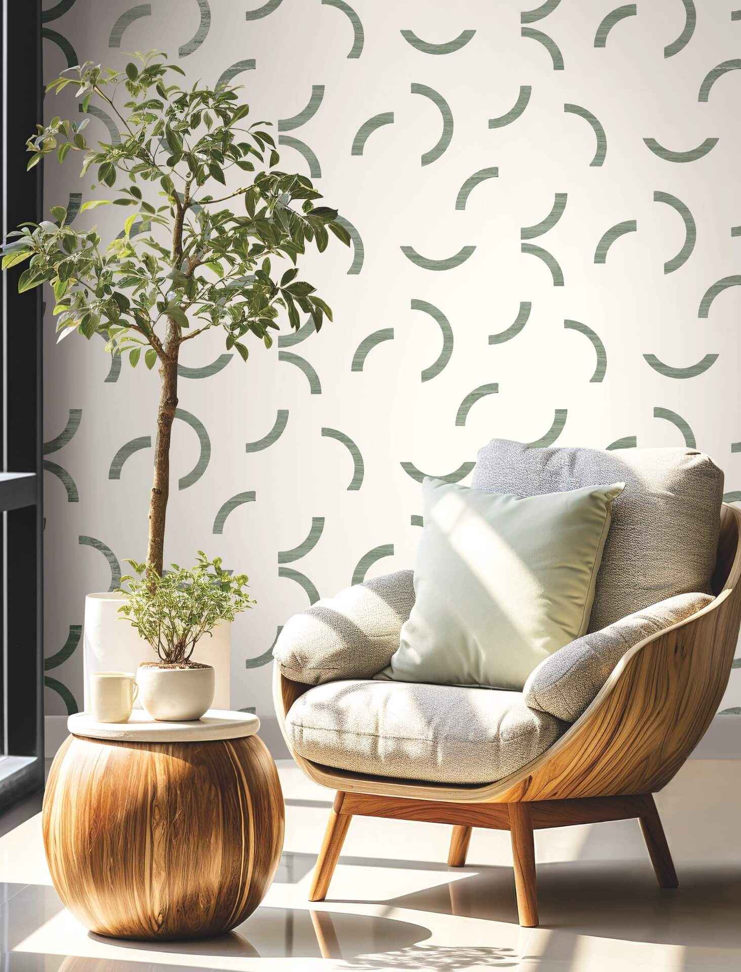 Lunula Green Wallpaper - York Wallcoverings - FM1021 - York Wallcoverings Wallpaper