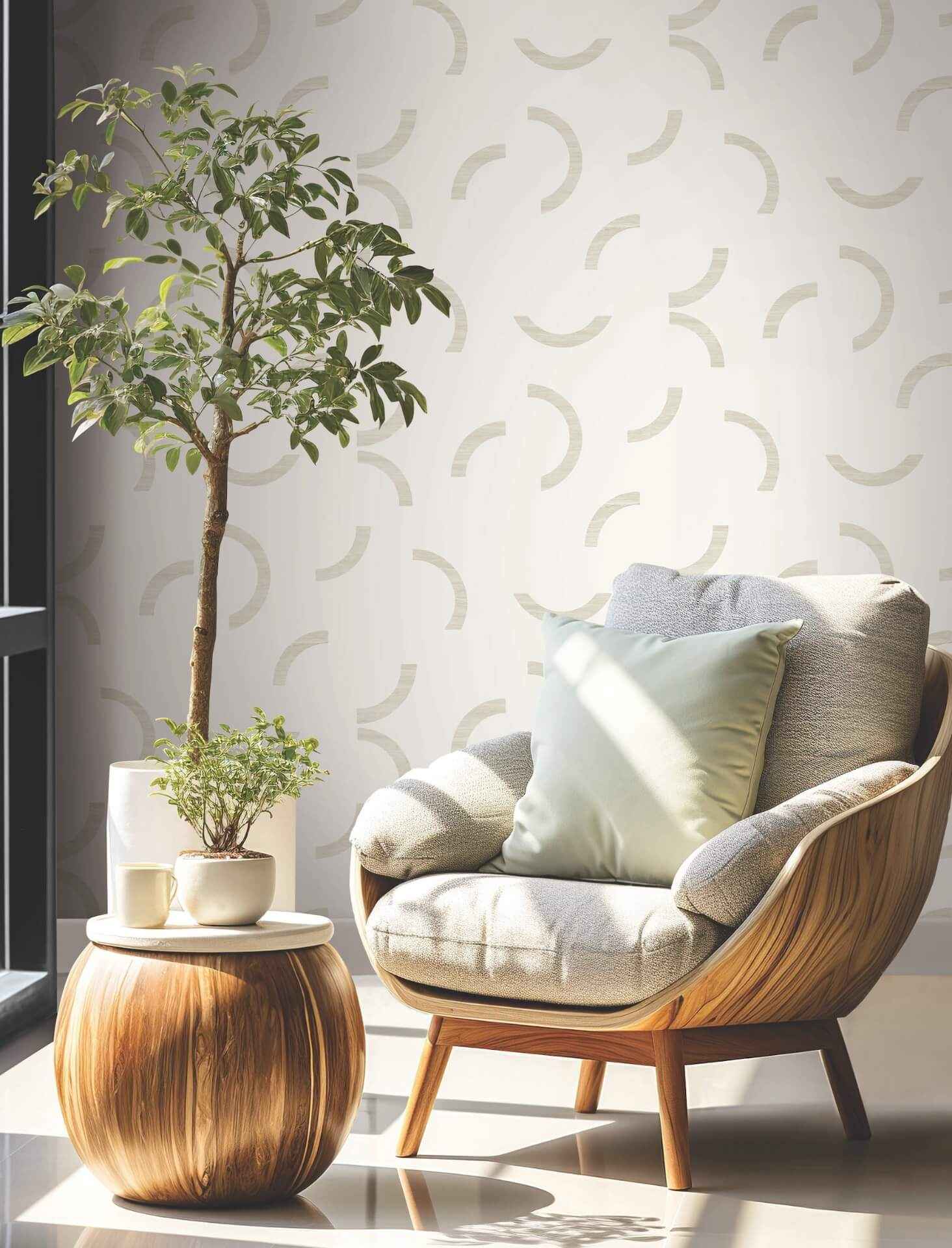 Lunula Ivory Wallpaper - York Wallcoverings - FM1025