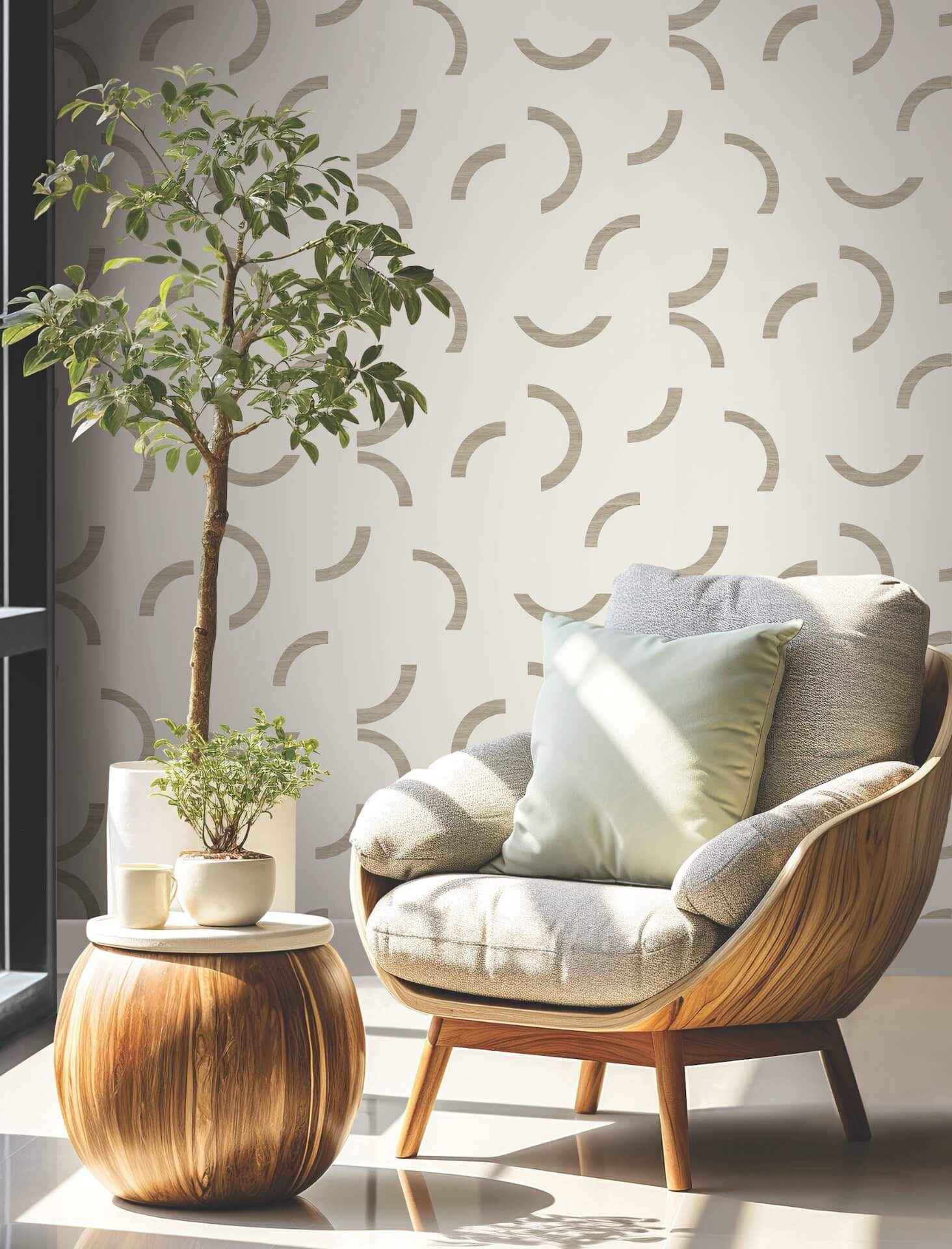 Lunula Taupe Wallpaper - York Wallcoverings - FM1026 - York Wallcoverings Wallpaper