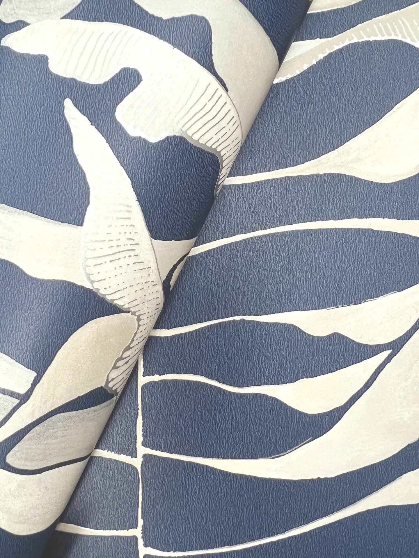 Leaf Column Navy Wallpaper - York Wallcoverings - FM1043 - York Wallcoverings Wallpaper
