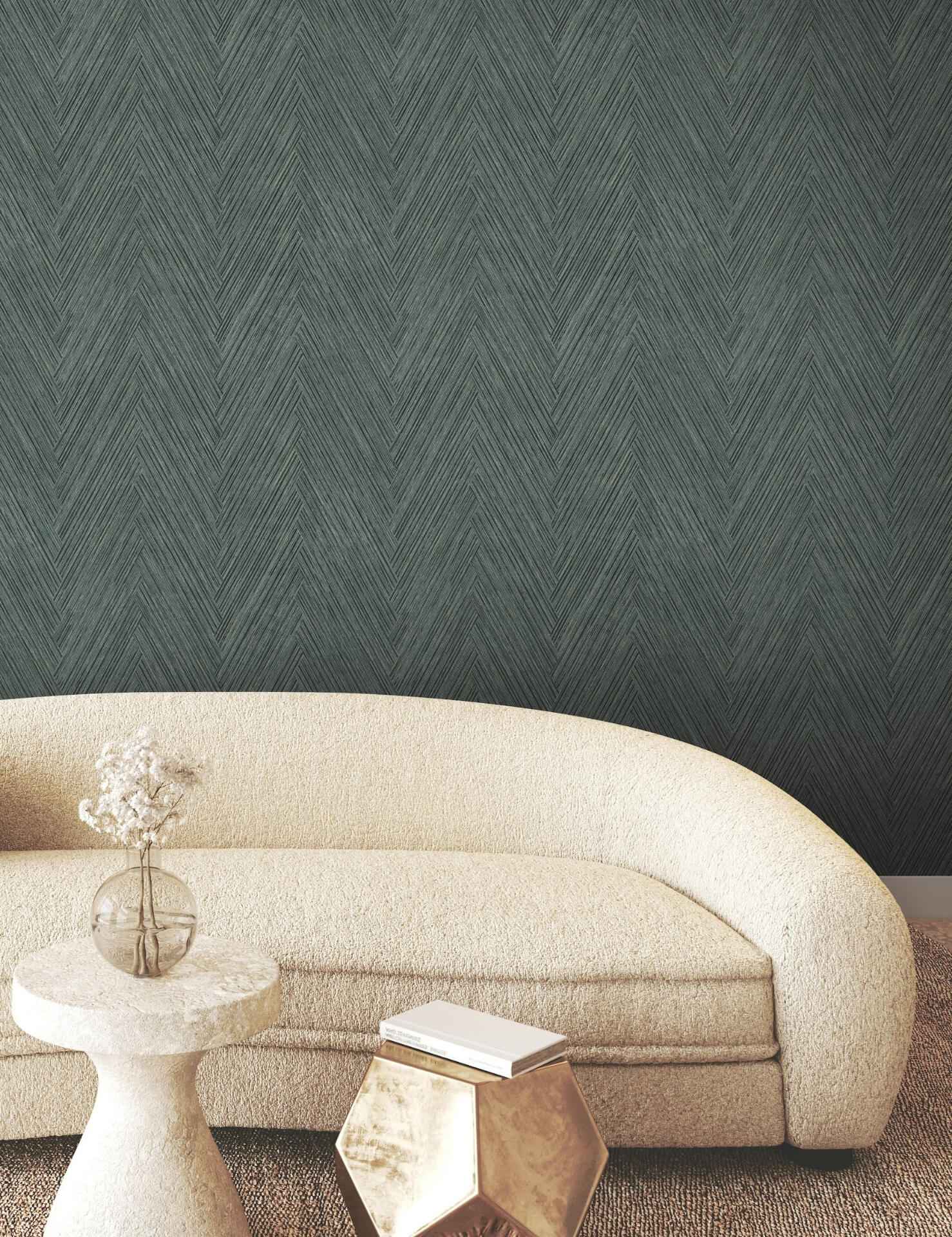 Thatched Chevron Bottle Green Wallpaper - York Wallcoverings - FM1054 - York Wallcoverings Wallpaper