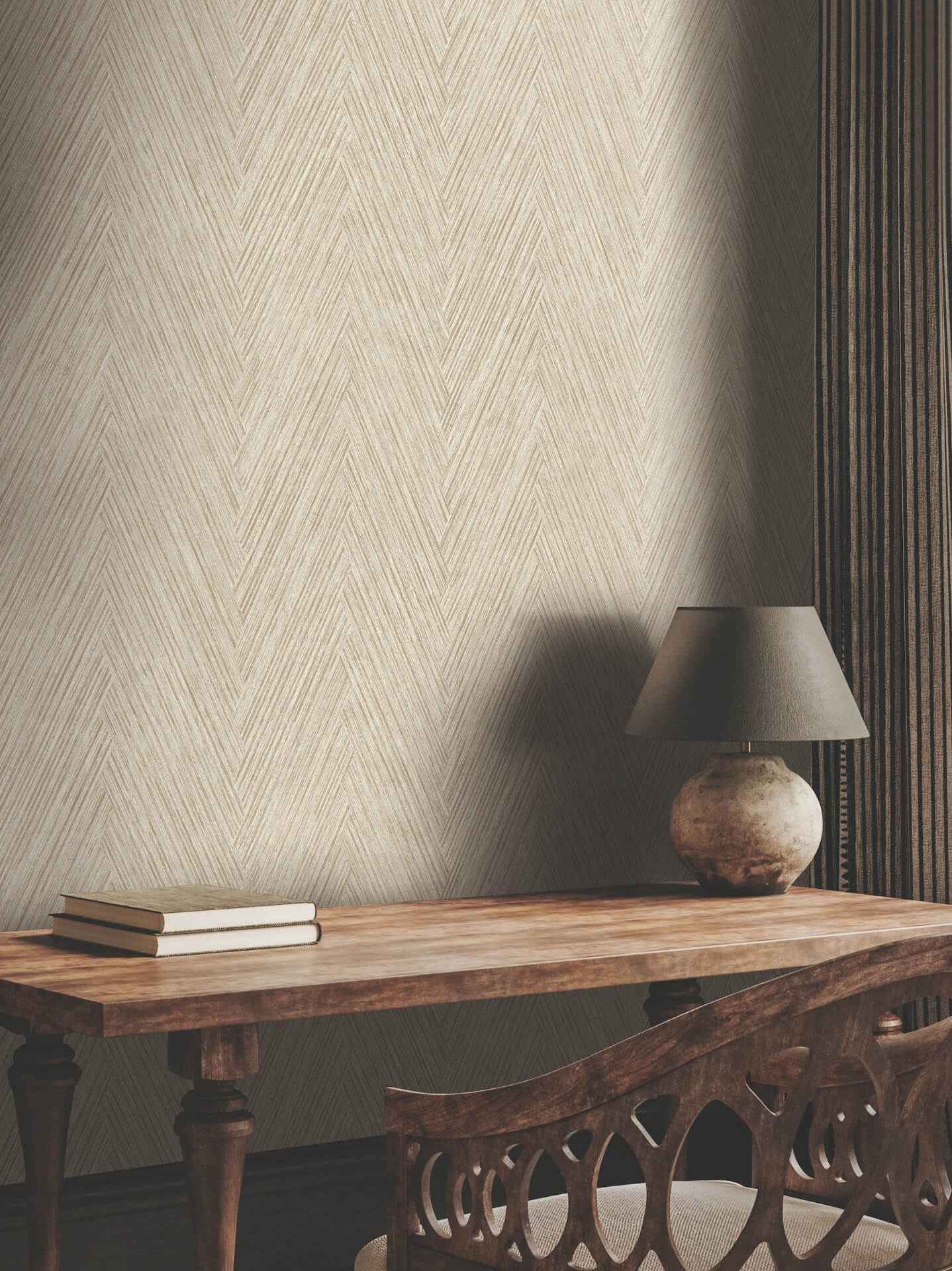 Thatched Chevron Terracotta Wallpaper - York Wallcoverings - FM1053