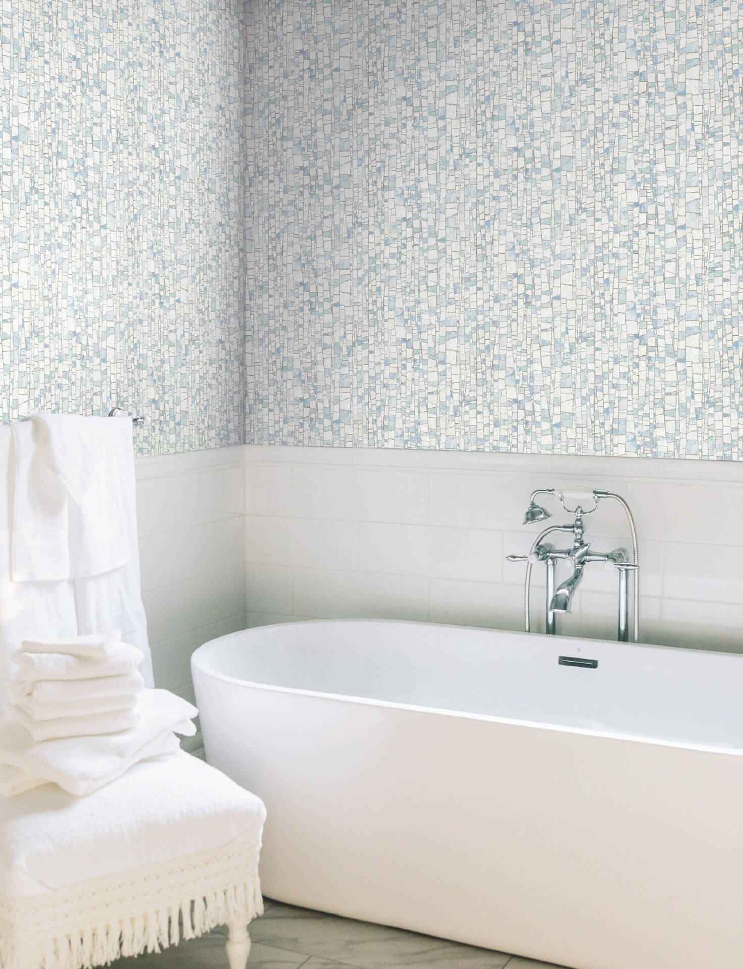 Kaleidoscopic Blue Wallpaper - York Wallcoverings - FM1081