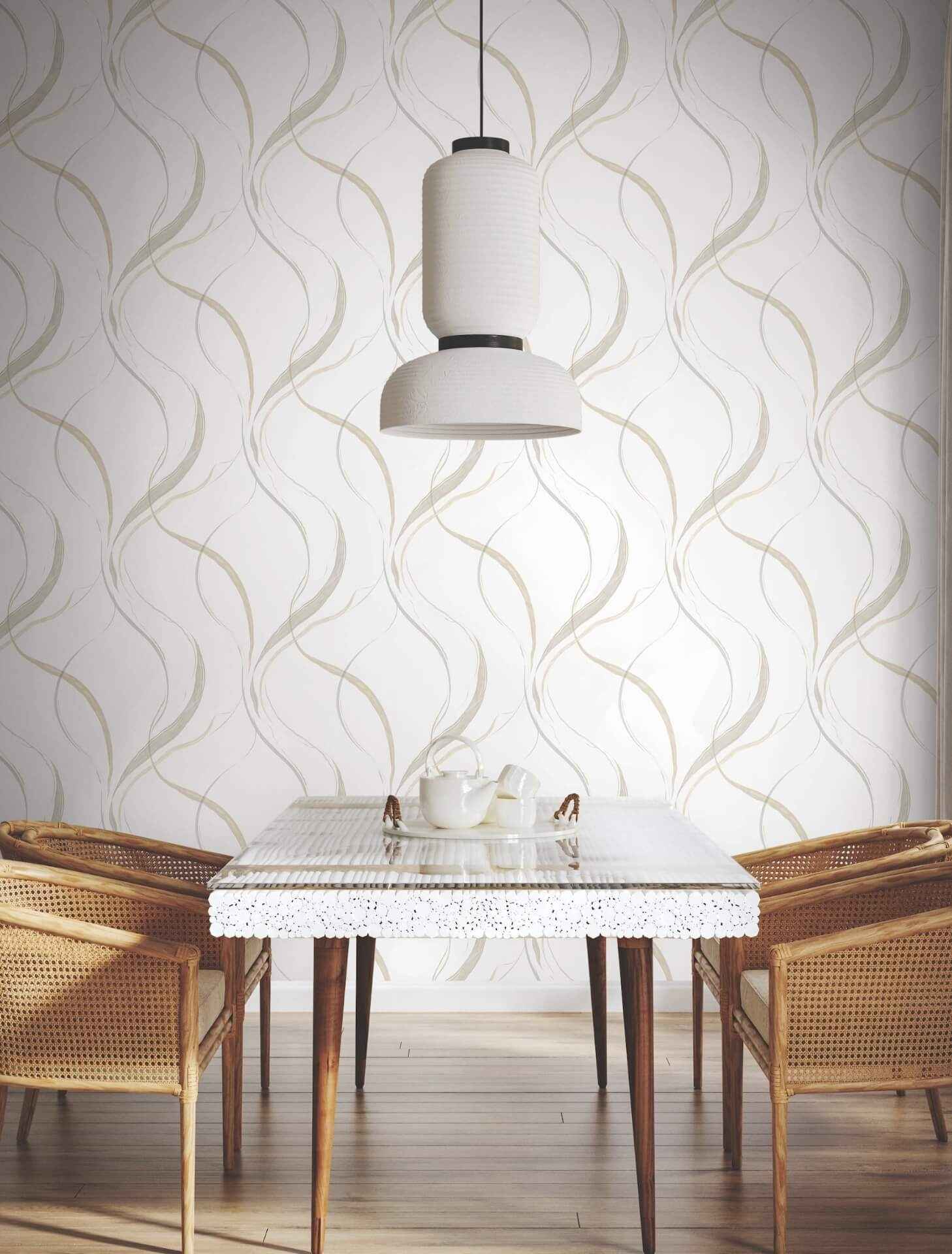 Ink Flow Neutral Wallpaper - York Wallcoverings - FM1093 - York Wallcoverings Wallpaper