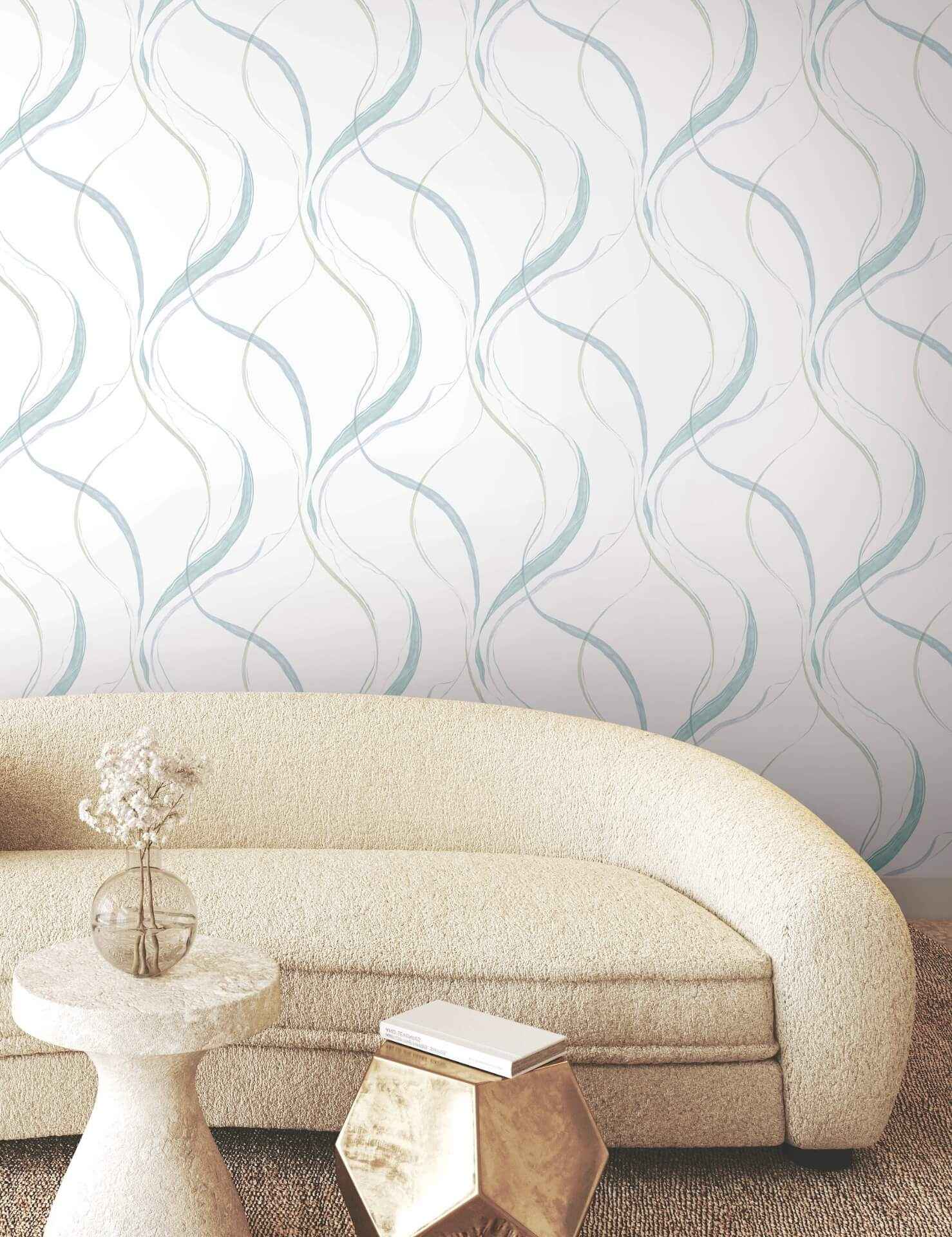 Ink Flow Seaglass Wallpaper - York Wallcoverings - FM1094 - York Wallcoverings Wallpaper