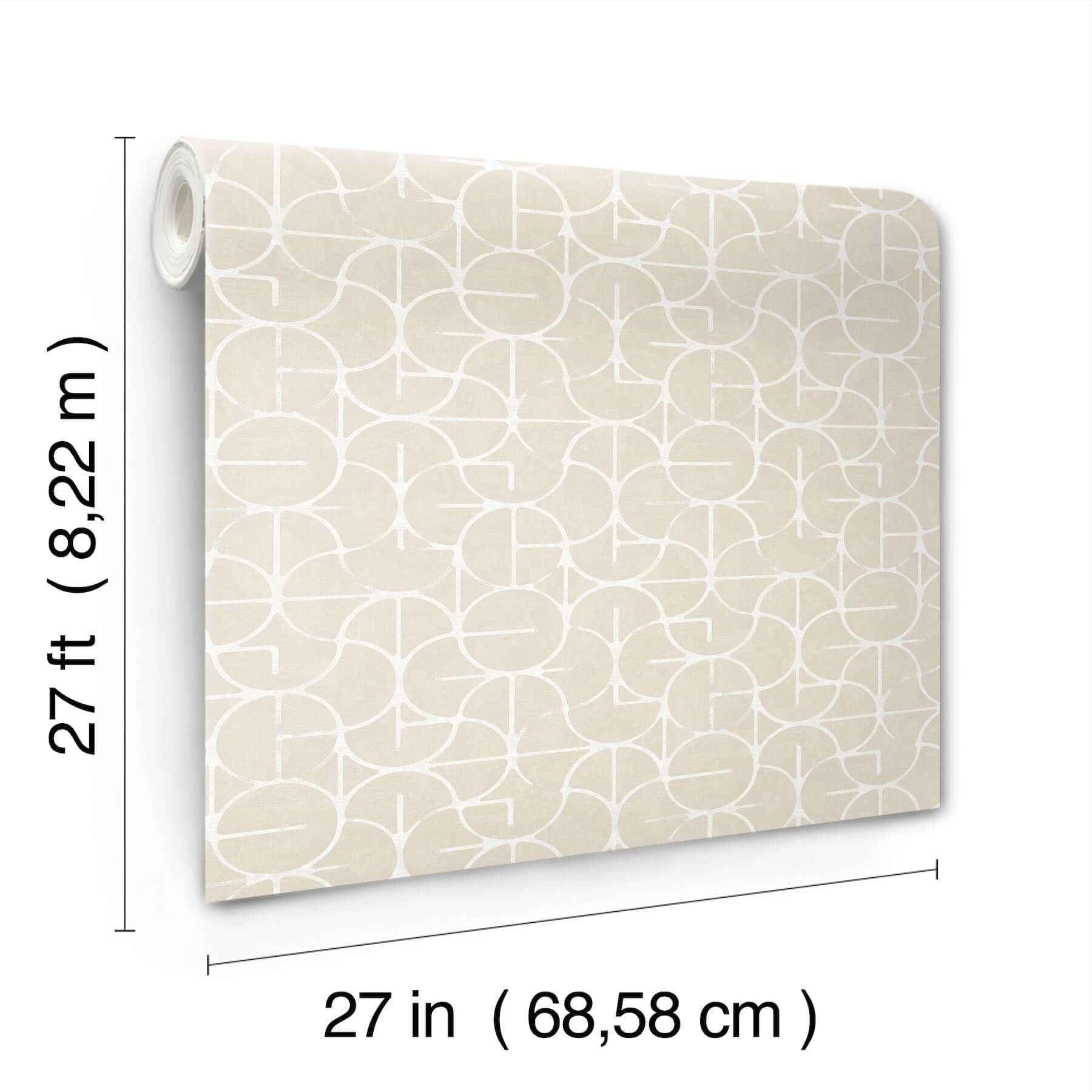Looking Glass Beige Wallpaper - York Wallcoverings - FM1103 - York Wallcoverings Wallpaper