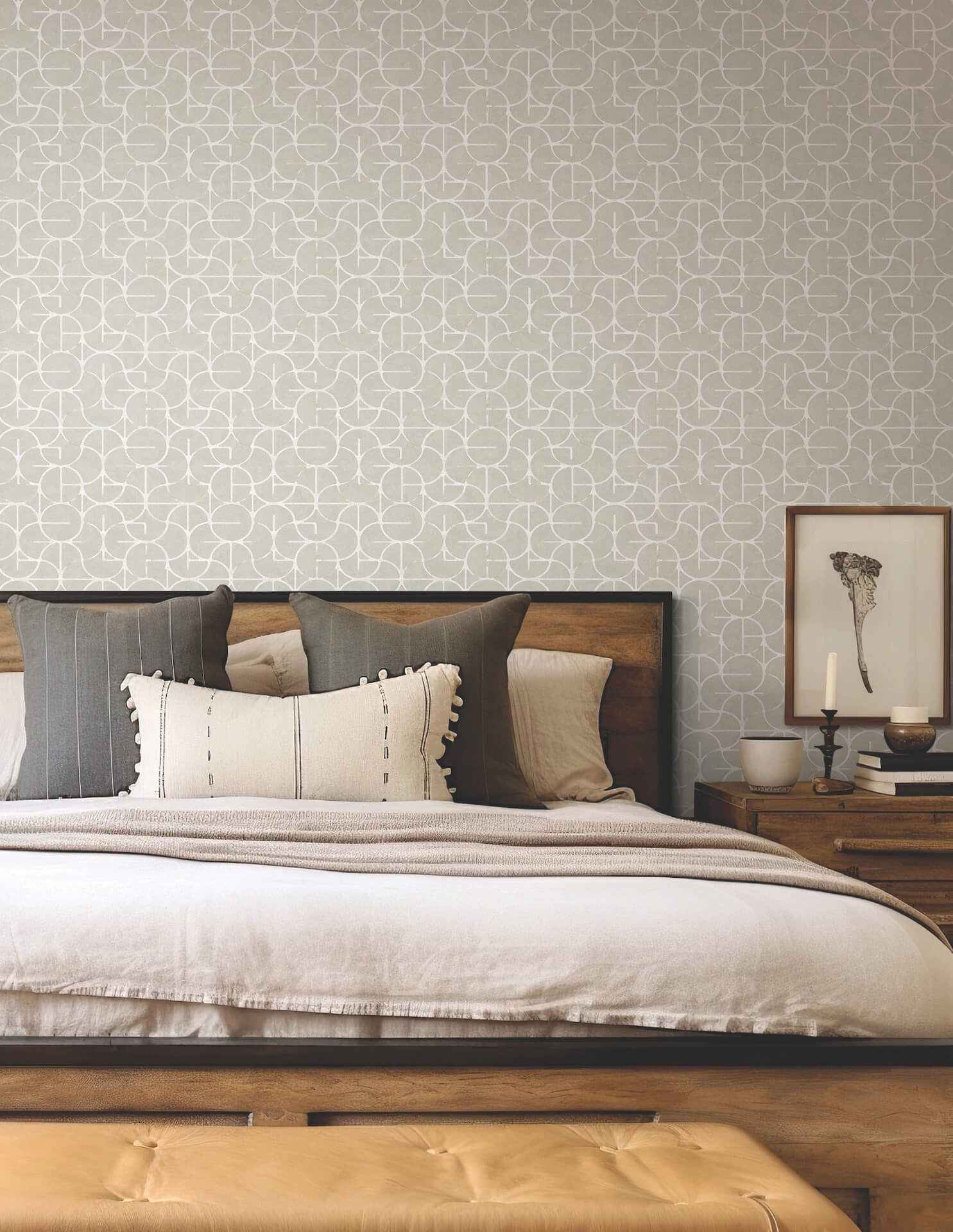 Looking Glass Grey & Silver Wallpaper - York Wallcoverings - FM1102