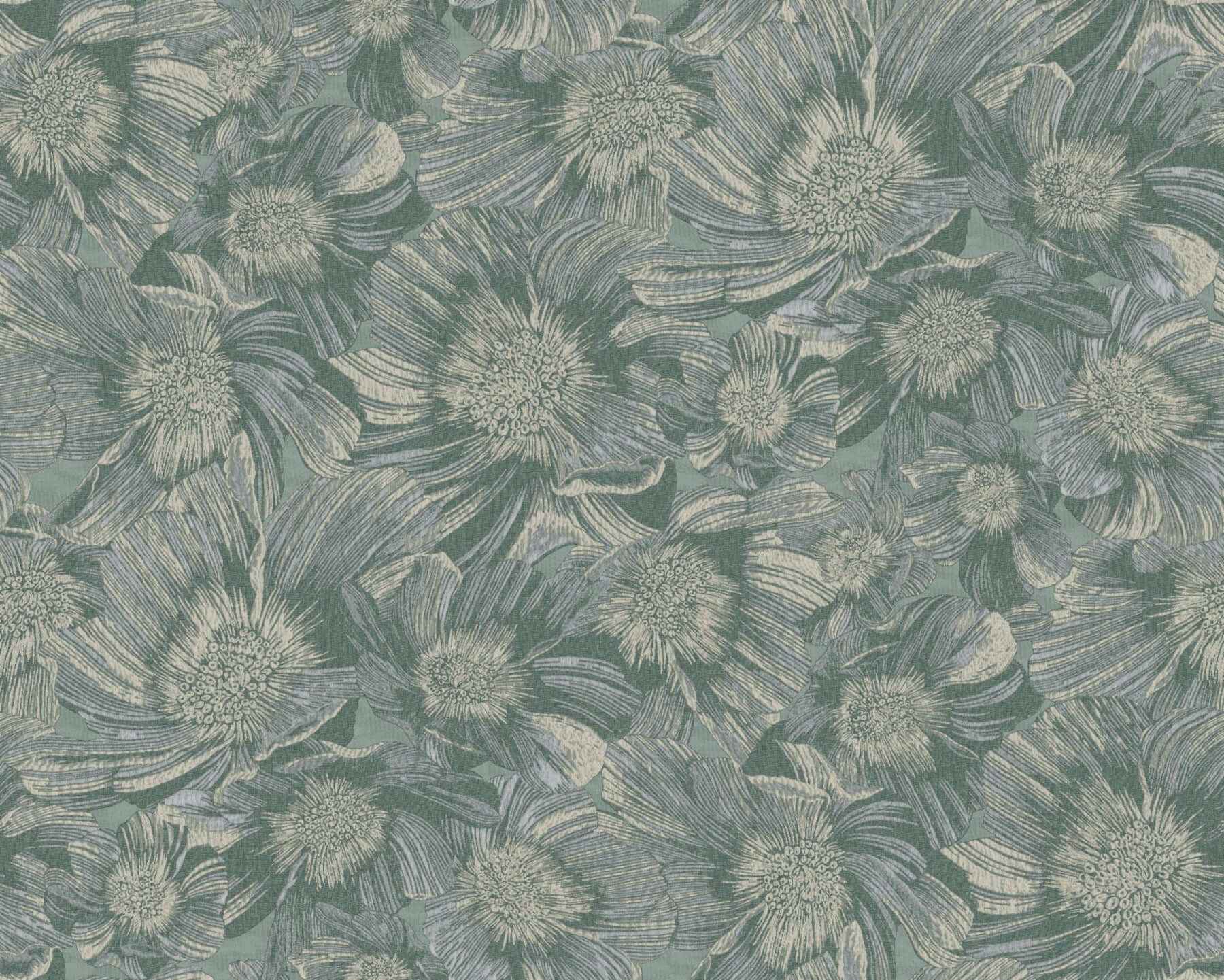 Anemoni Teal Wallpaper - York Wallcoverings - MI10504