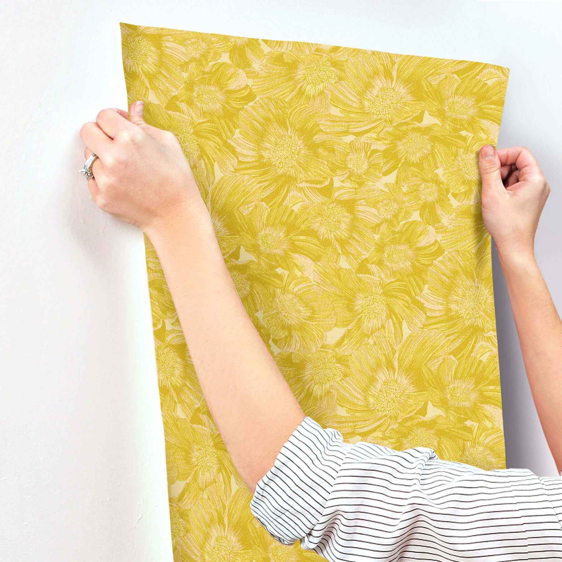 Anemoni Yellow Wallpaper - York Wallcoverings - MI10500 - York Wallcoverings Wallpaper
