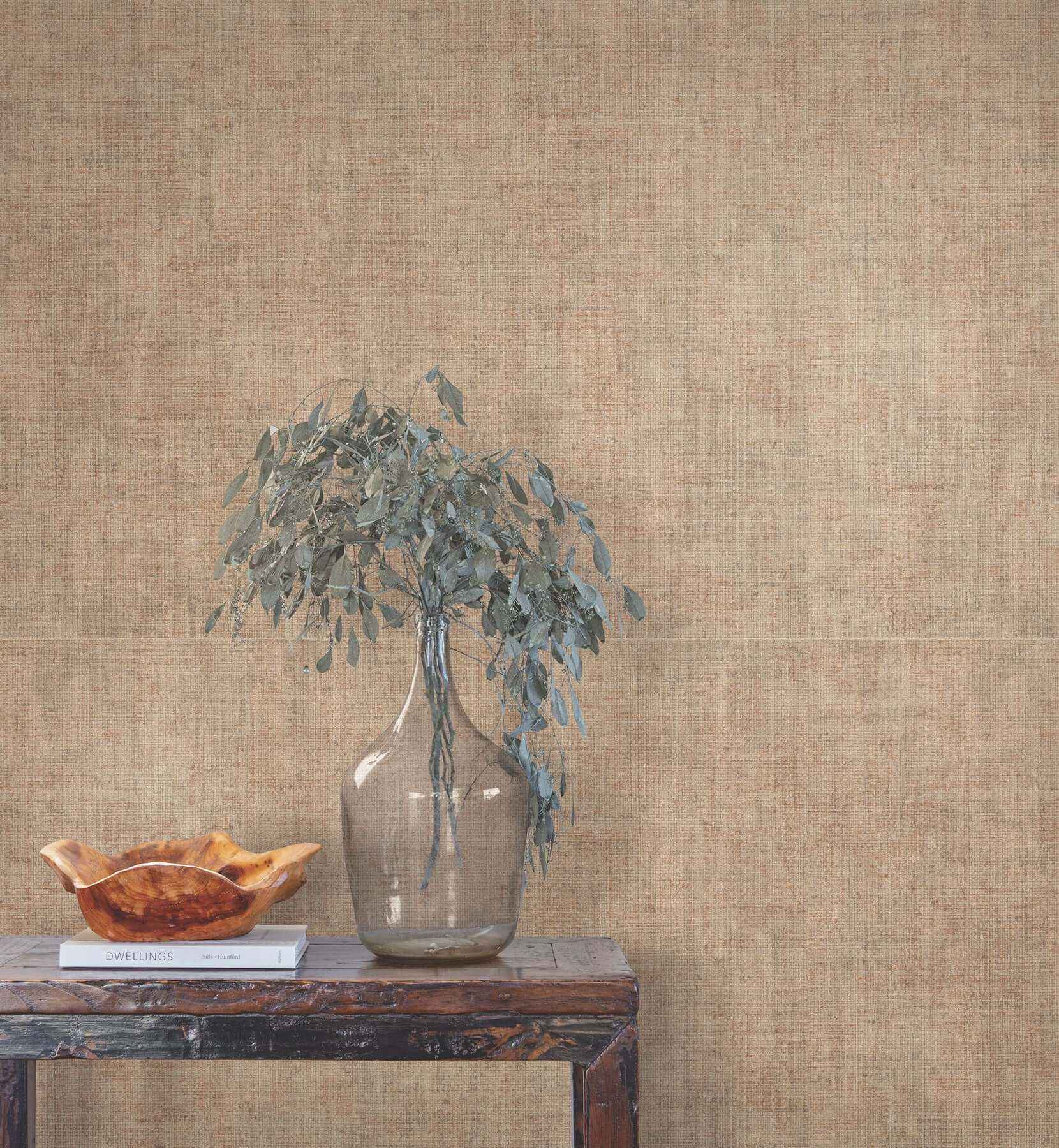 Alma Clay Faux Weave Wallpaper - York Wallcoverings - SI7142