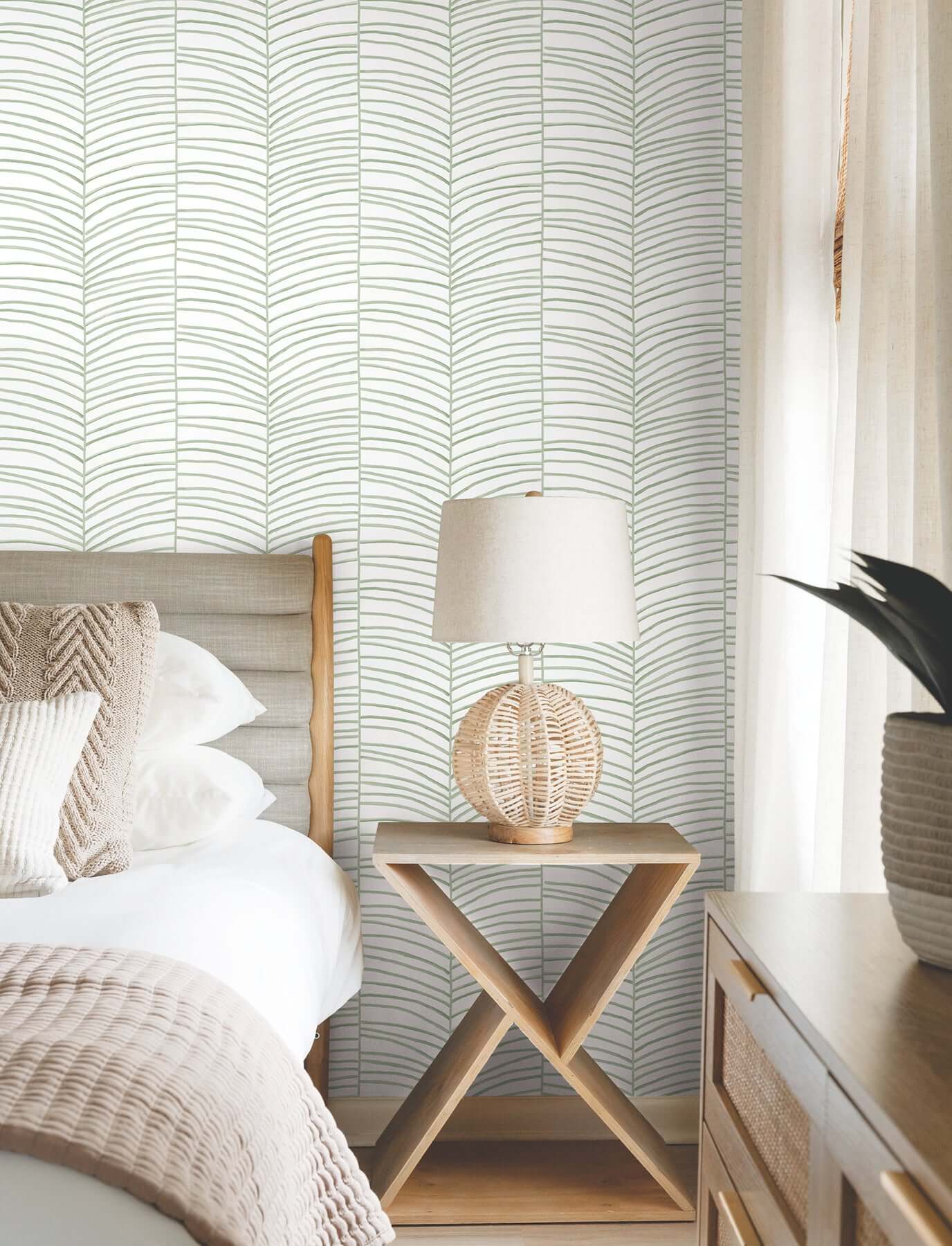 cascade-palm-chevron-palm-wallpaper-york-wallcoverings-mt5674 - York Wallcoverings Wallpaper