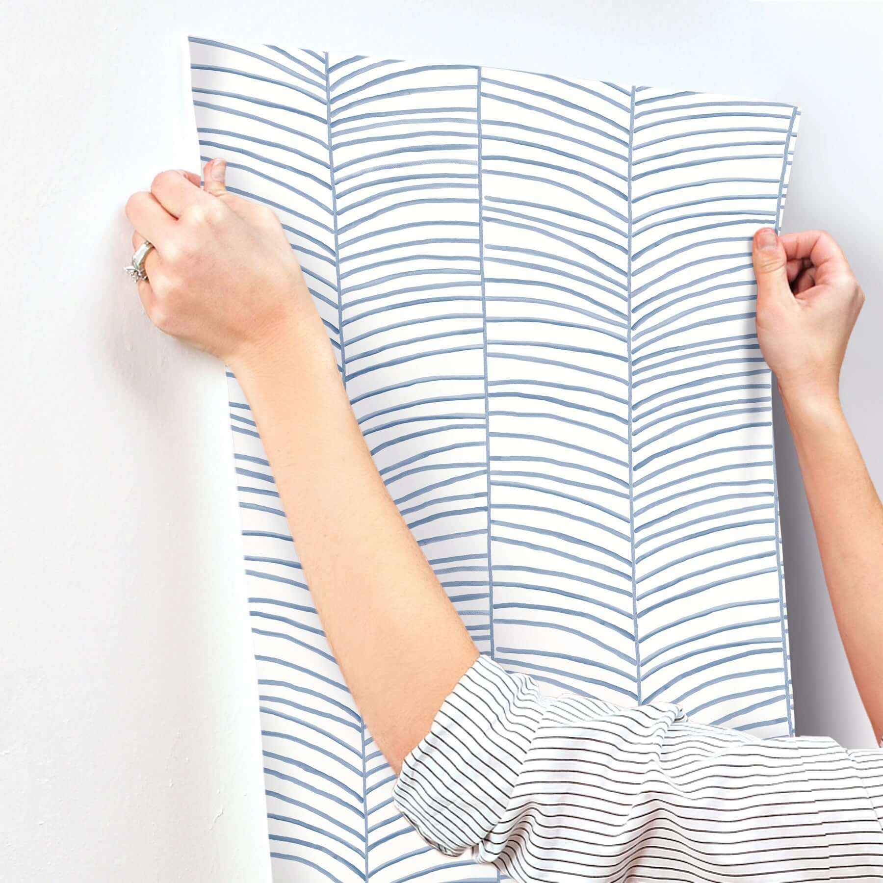 Cascade Palm Chevron Sea Wallpaper - York Wallcoverings - MT5672 - York Wallcoverings Wallpaper