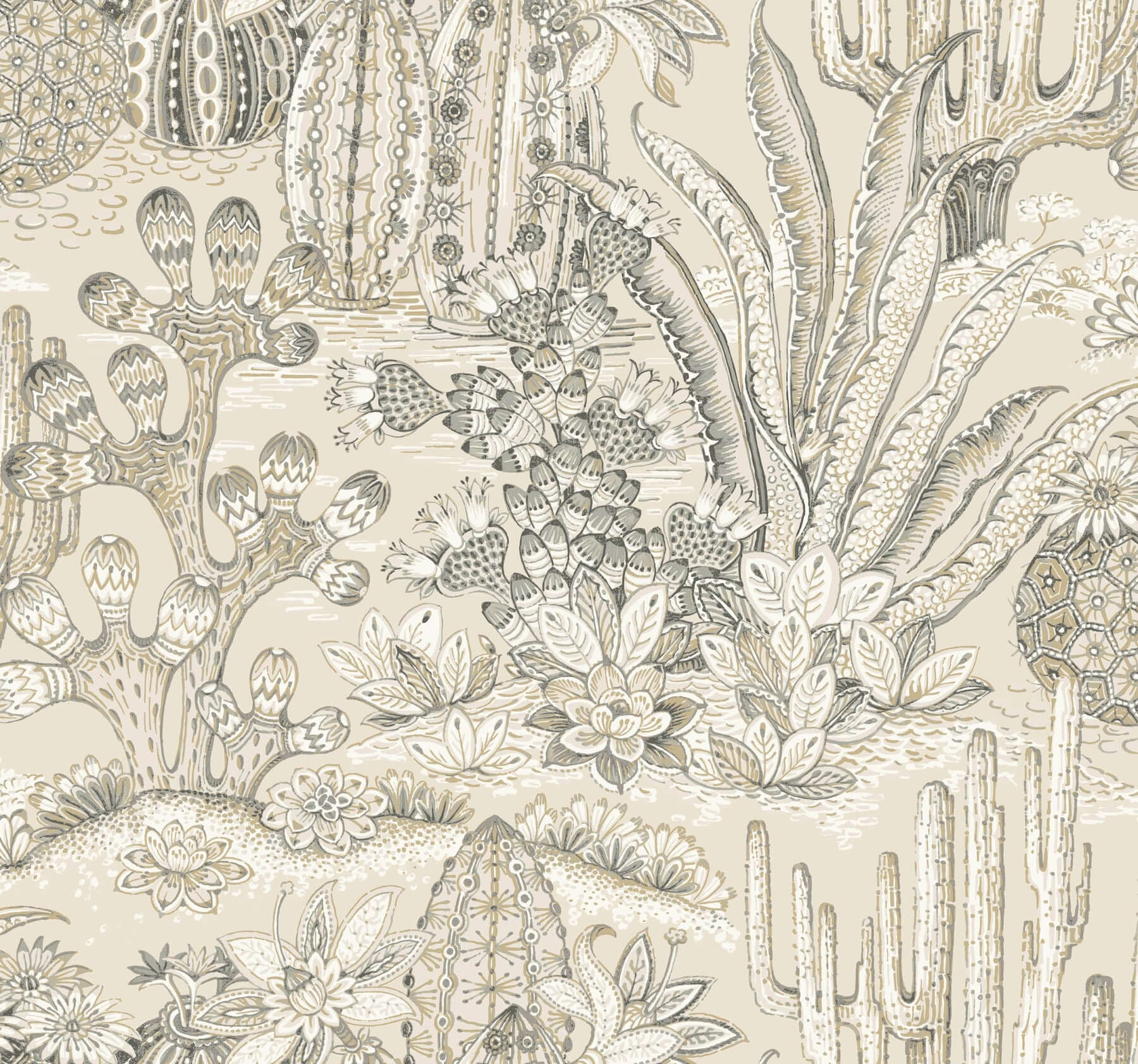lotus-land-cacti-dune-wallpaper-york-wallcoverings-mt5633 - York Wallcoverings Wallpaper