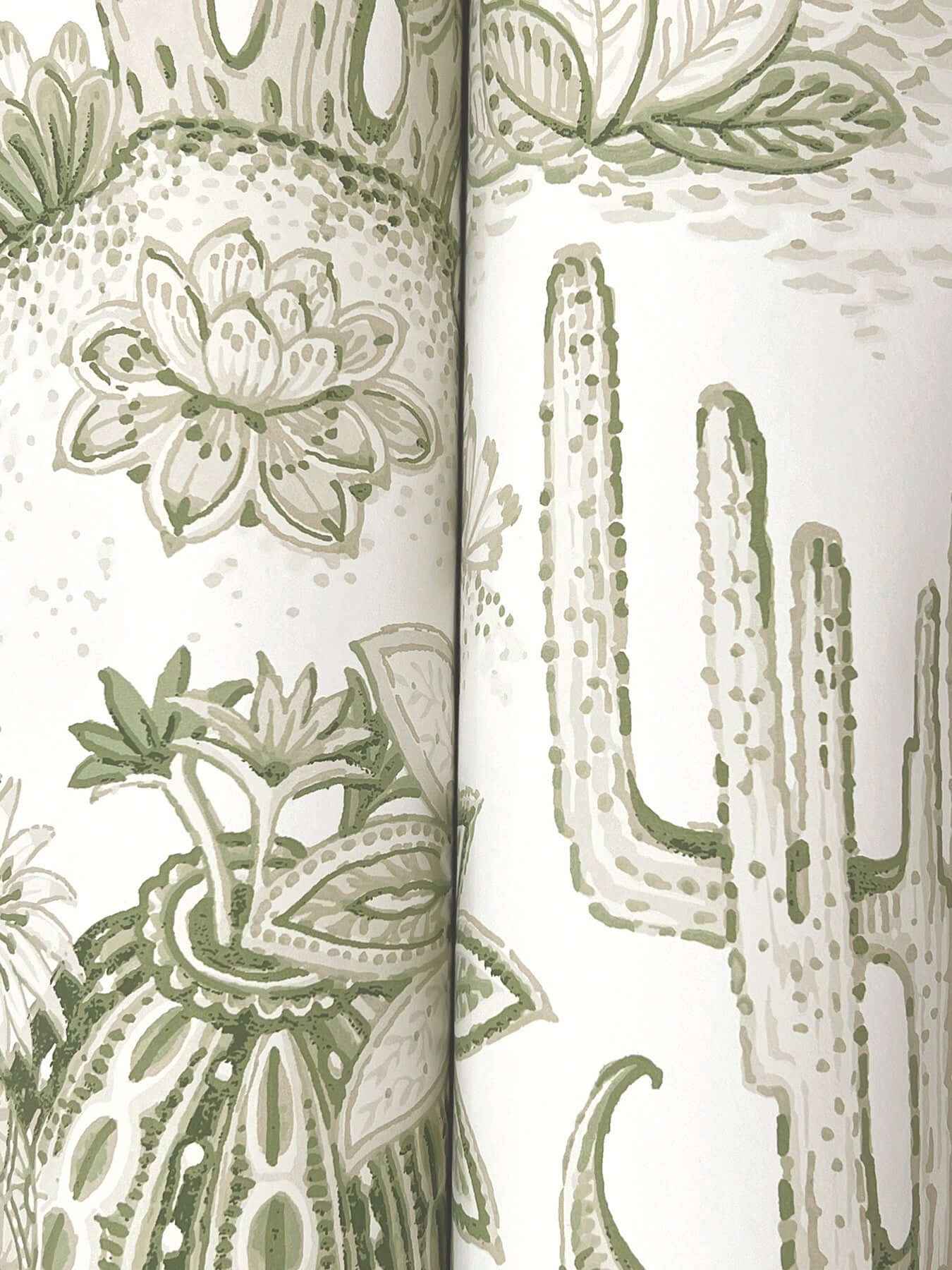 Lotus Land Cacti Palm Wallpaper - York Wallcoverings - MT5631 - York Wallcoverings Wallpaper