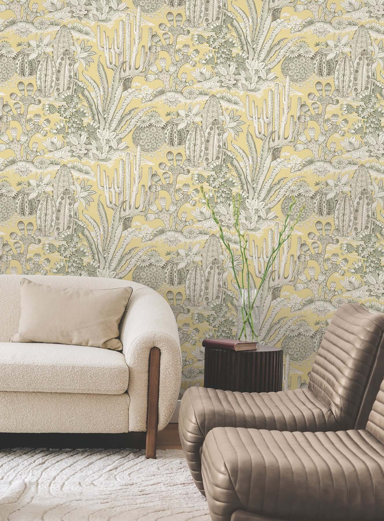 lotus-land-cacti-sunshine-wallpaper-york-wallcoverings-mt5635 - York Wallcoverings Wallpaper