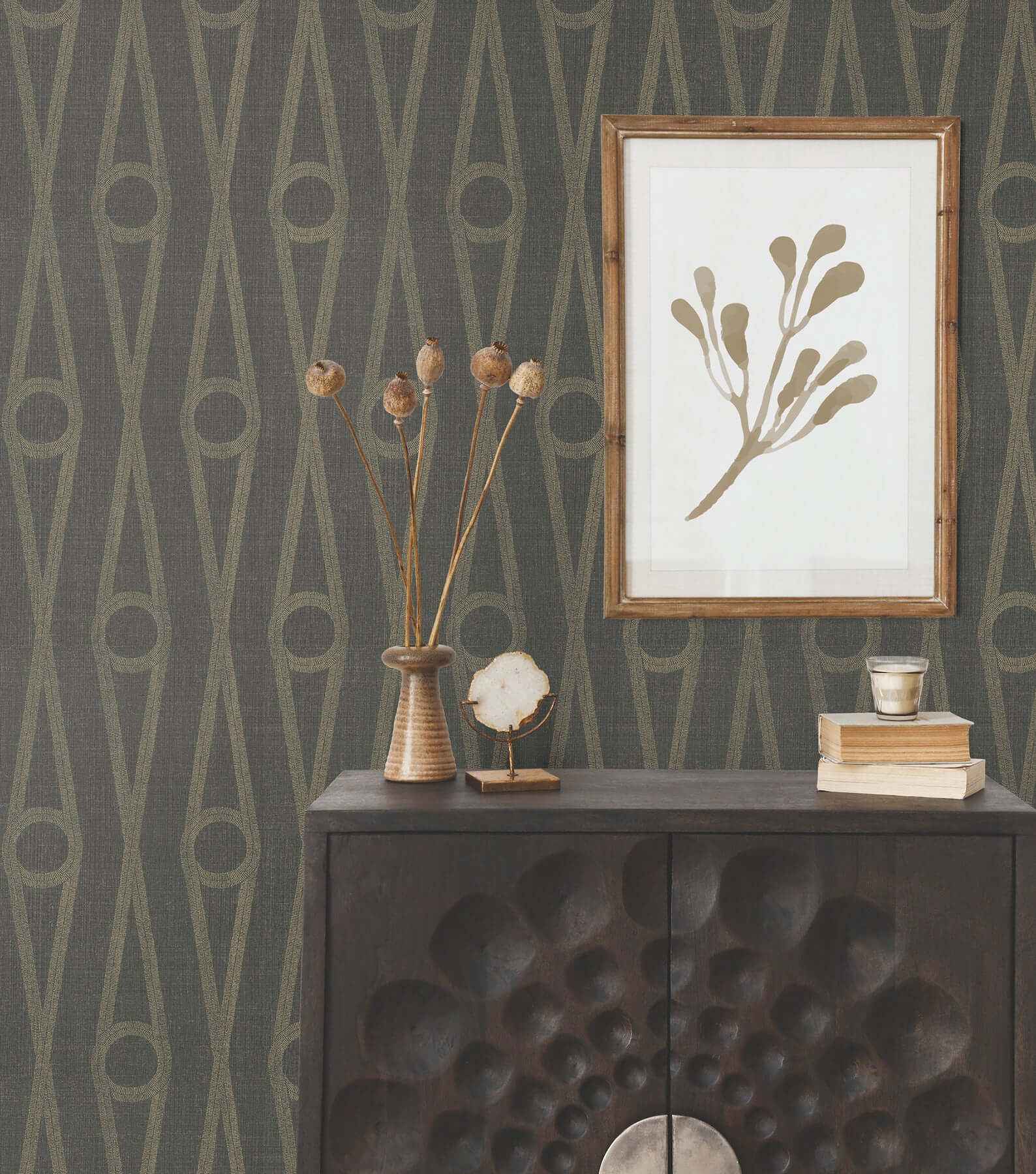 Henlein Charcoal Wallpaper - York Wallcoverings - AB3014 - York Wallcoverings Wallpaper