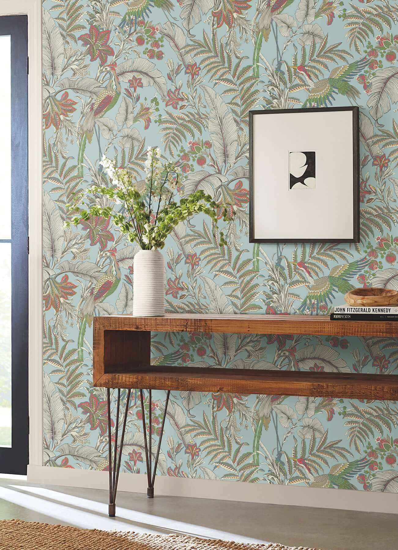 Heronwood Sky Blue Wallpaper - York Wallcoverings - AB3102 - York Wallcoverings Wallpaper