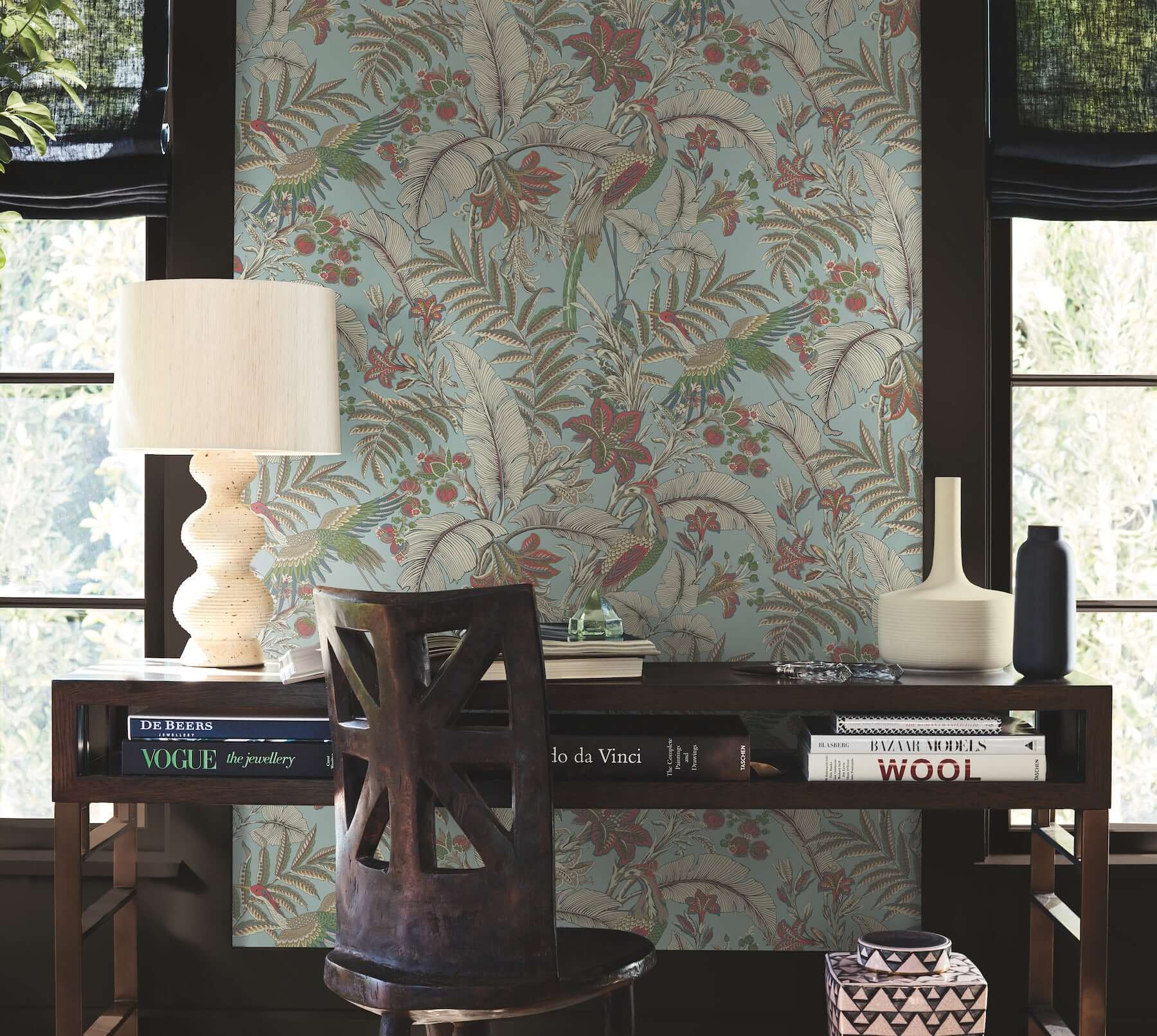 heronwood-sky-blue-wallpaper-york-wallcoverings-ab3102 - York Wallcoverings Wallpaper