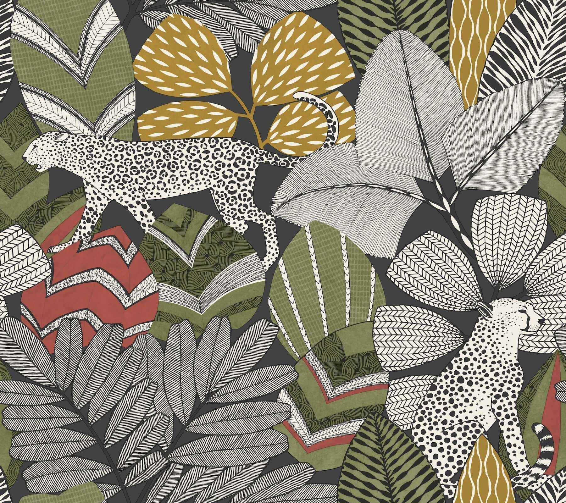 Namiri Black Wallpaper - York Wallcoverings - AB3112