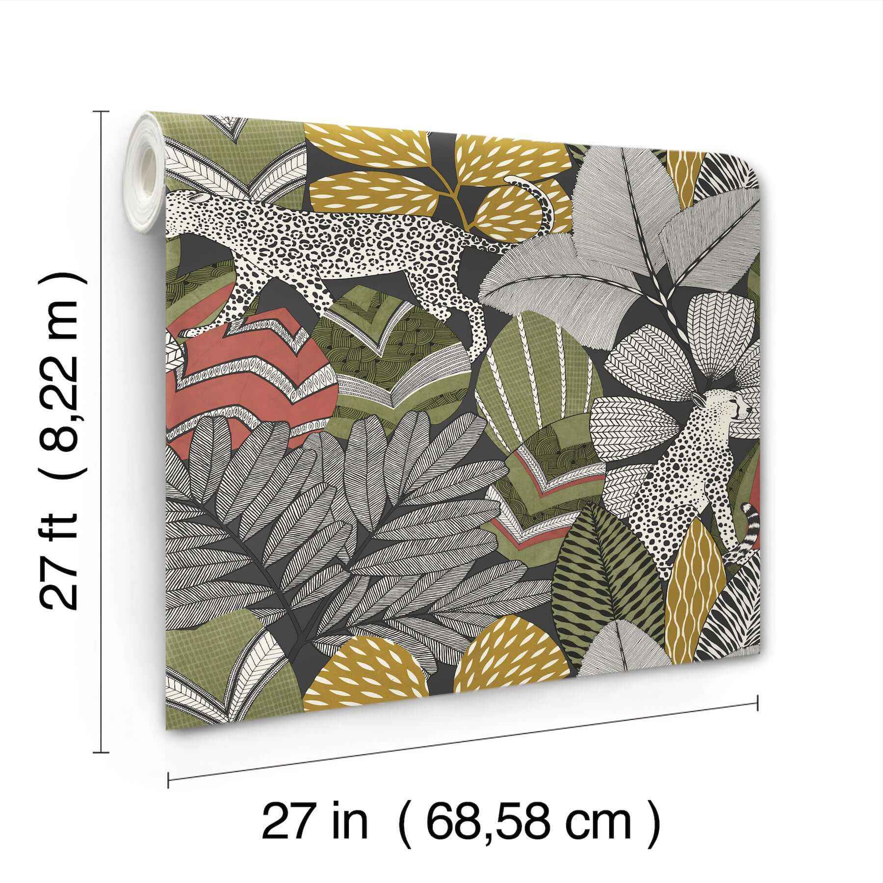 Namiri Black Wallpaper - York Wallcoverings - AB3112 - York Wallcoverings Wallpaper