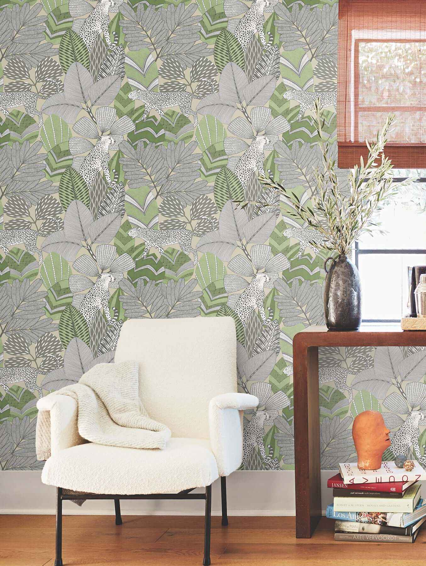 Namiri Green Wallpaper - York Wallcoverings - AB3114 - York Wallcoverings Wallpaper