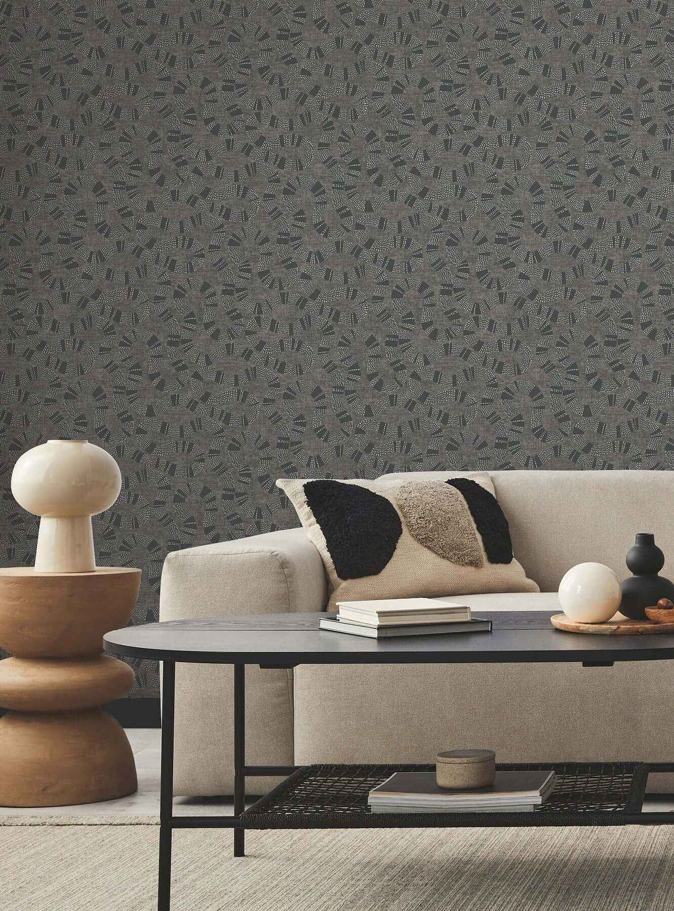 Ophidia Black Wallpaper - York Wallcoverings - AB3004 - York Wallcoverings Wallpaper