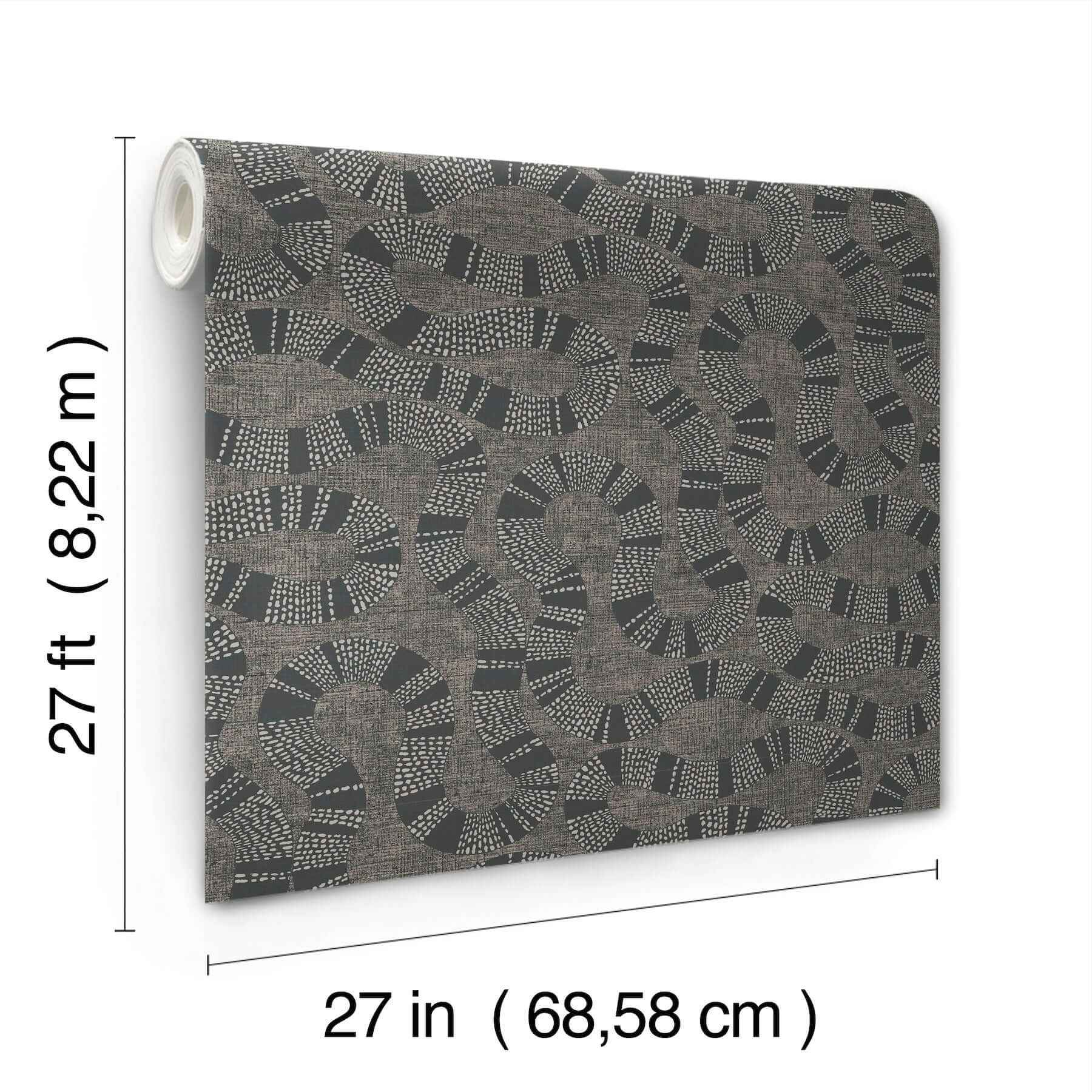 Ophidia Black Wallpaper - York Wallcoverings - AB3004 - York Wallcoverings Wallpaper