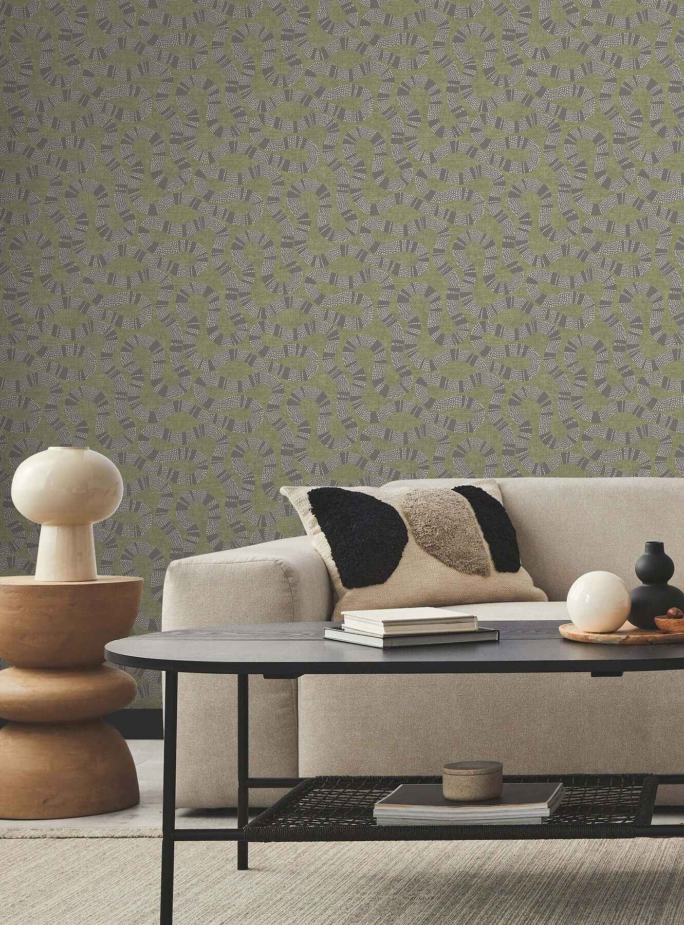 Ophidia Olive Wallpaper - York Wallcoverings - AB3005