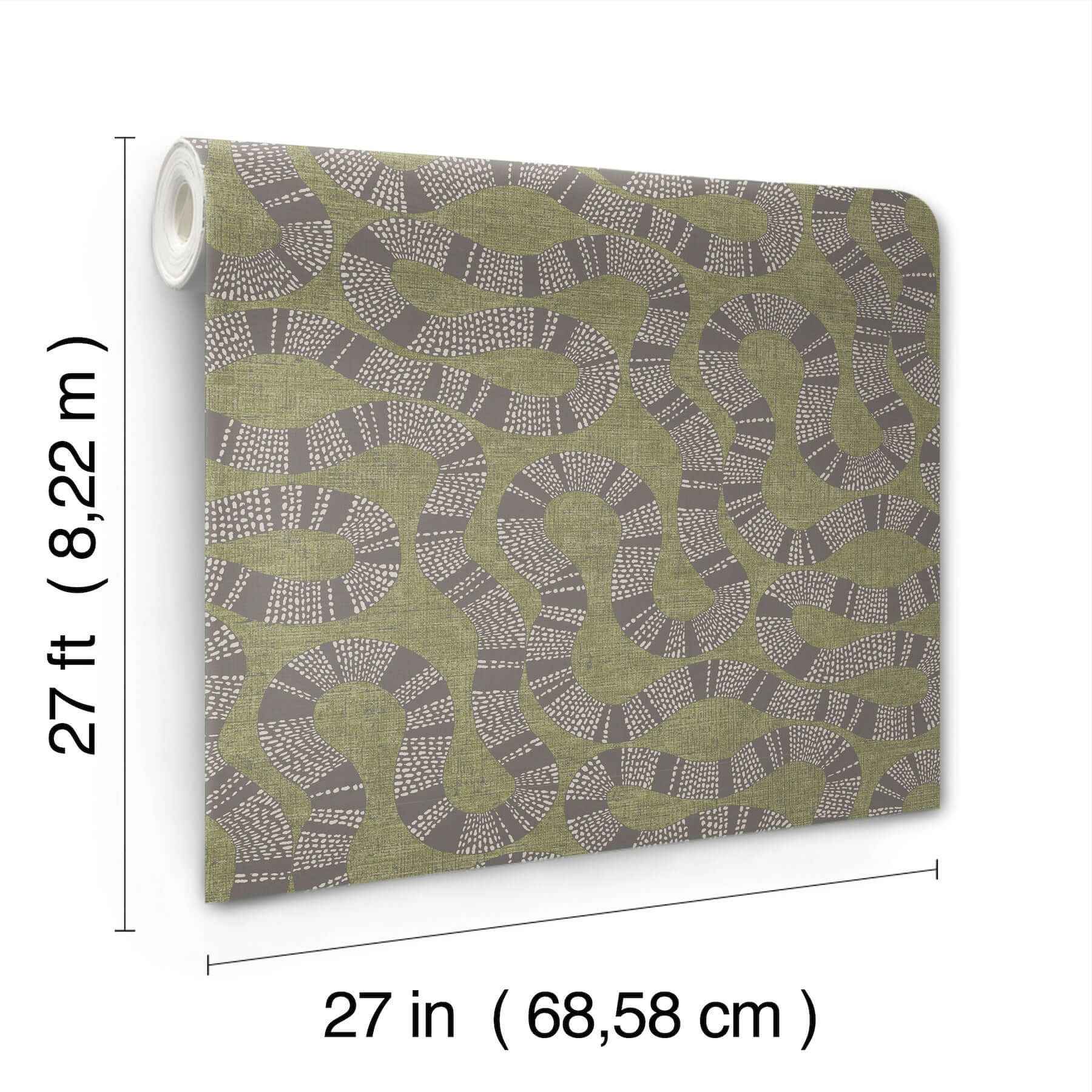 Ophidia Olive Wallpaper - York Wallcoverings - AB3005 - York Wallcoverings Wallpaper