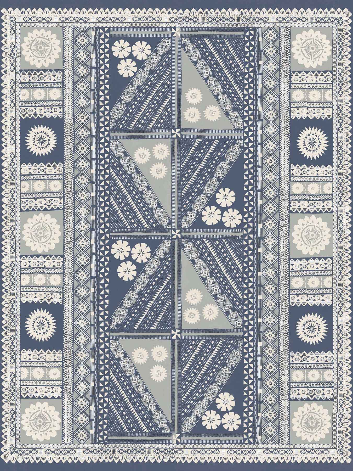 Tapa Indigo Wall Mural - York Wallcoverings - AB3058M